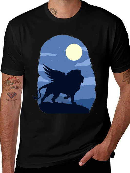 Winged Lion Graphic Tee - Black
