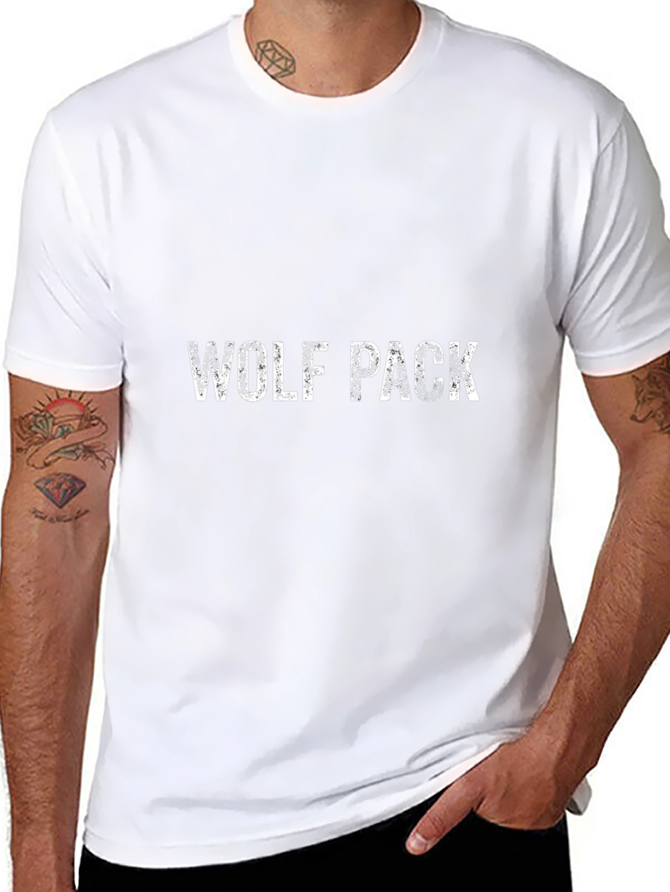Wolf Pack Graphic Tee - Black Cotton Blend