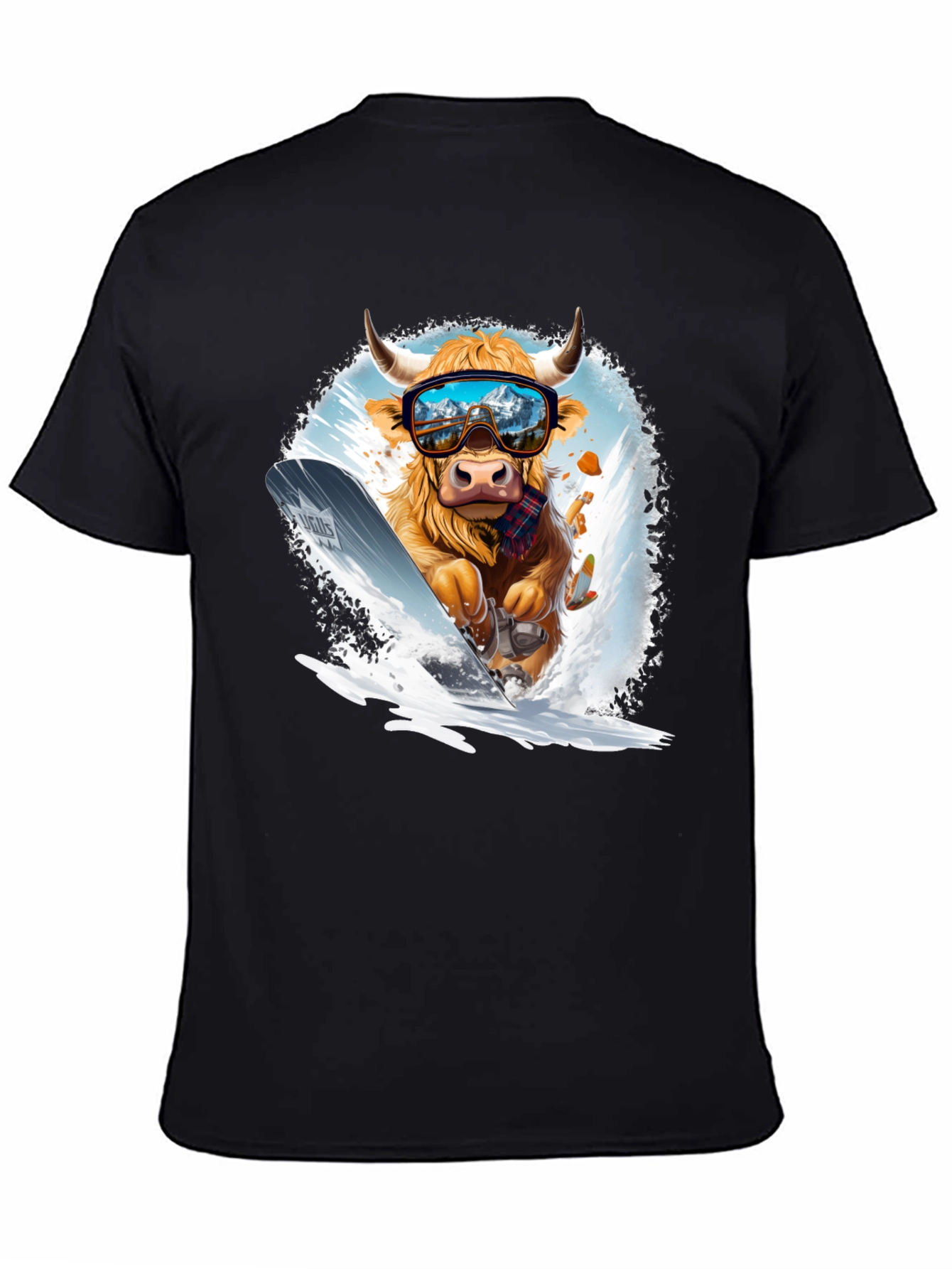Skiing Cow Graphic Tee