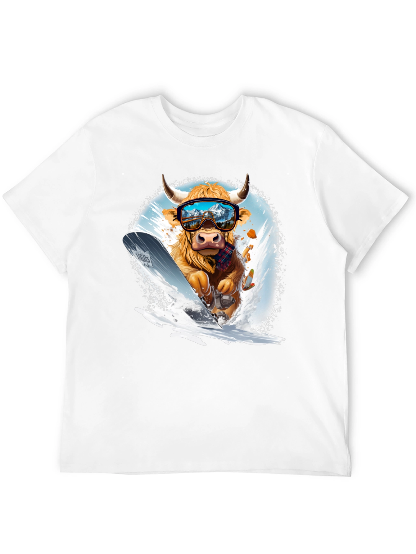 Skiing Cow Graphic Tee