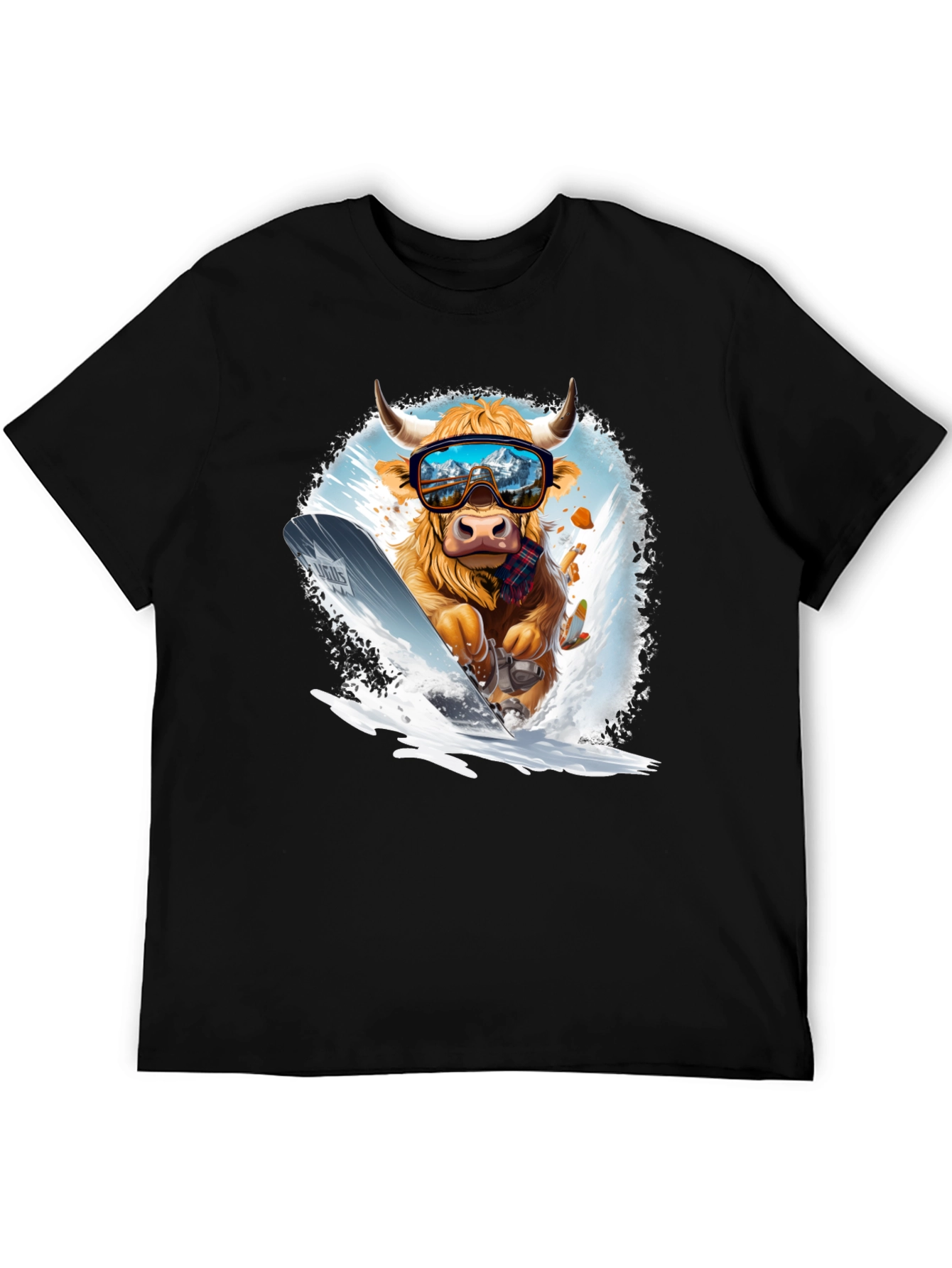 Skiing Cow Graphic Tee