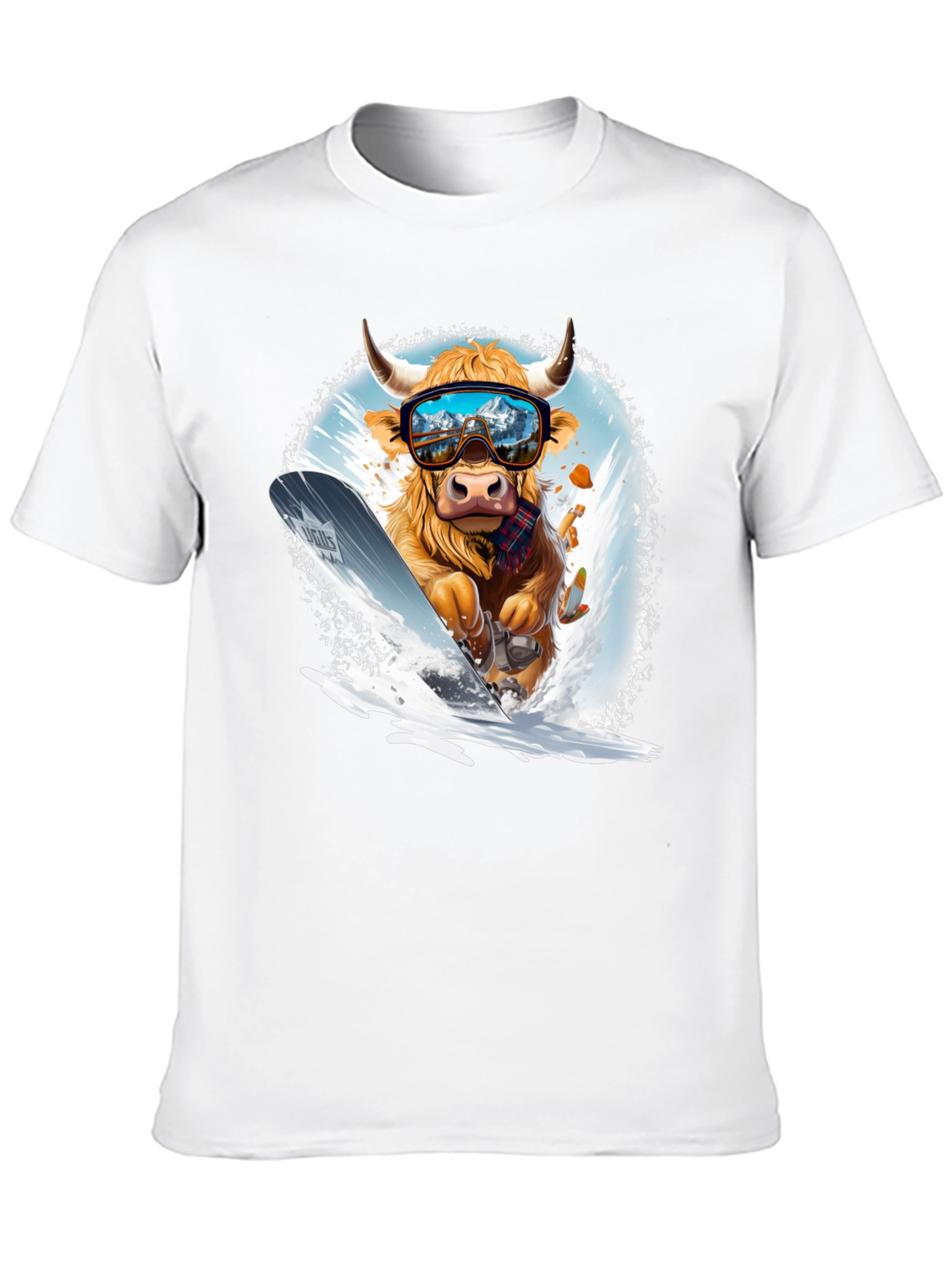 Skiing Cow Graphic Tee