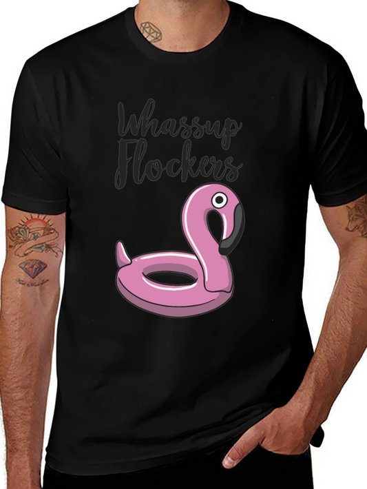 Whassup Flockers Flamingo Pool Float T-Shirt