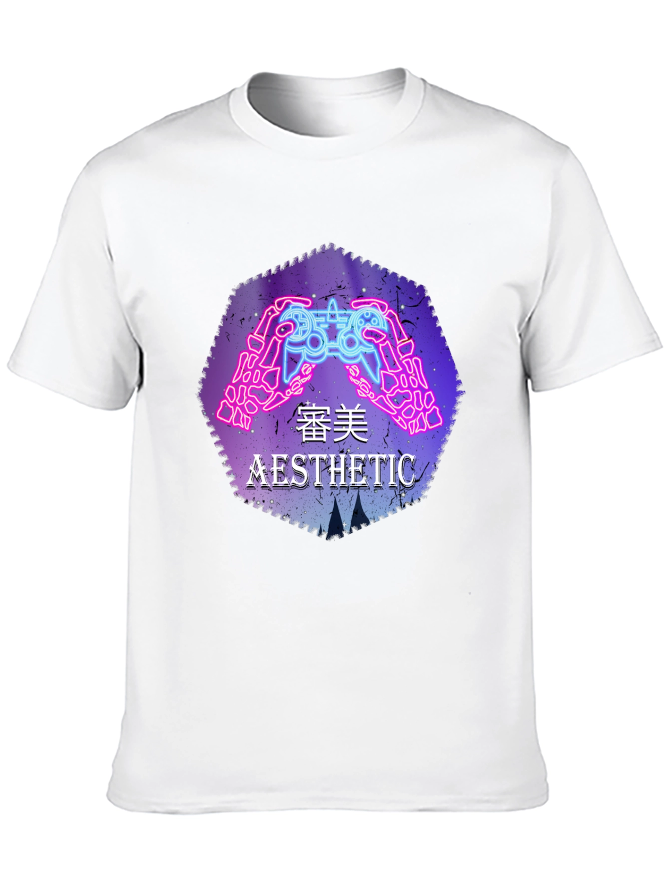 Aesthetic Gamer T-Shirt - Neon Controller Design