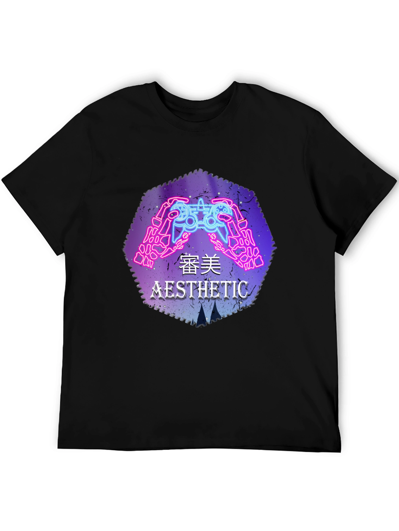 Aesthetic Gamer T-Shirt - Neon Controller Design