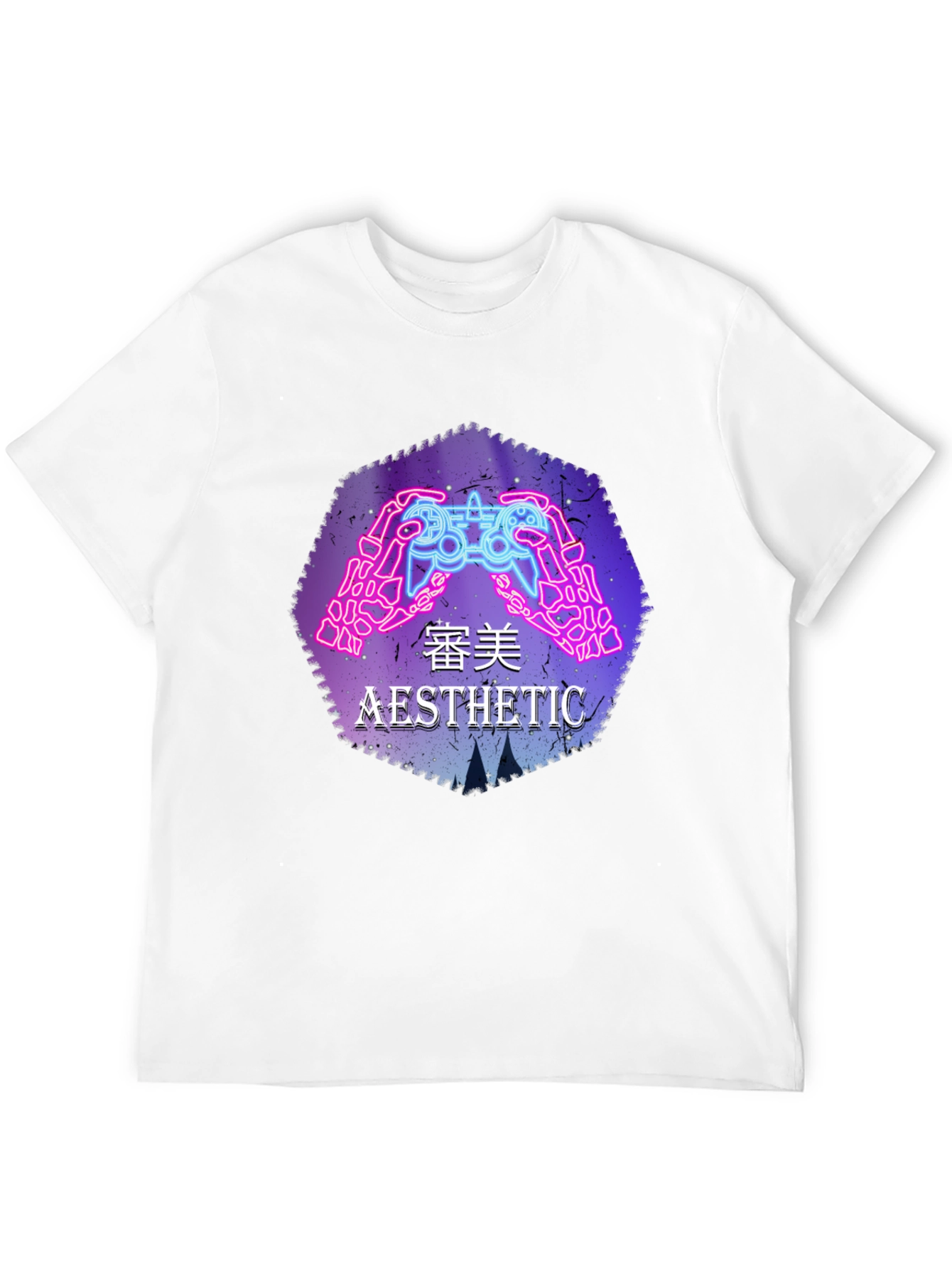 Aesthetic Gamer T-Shirt - Neon Controller Design