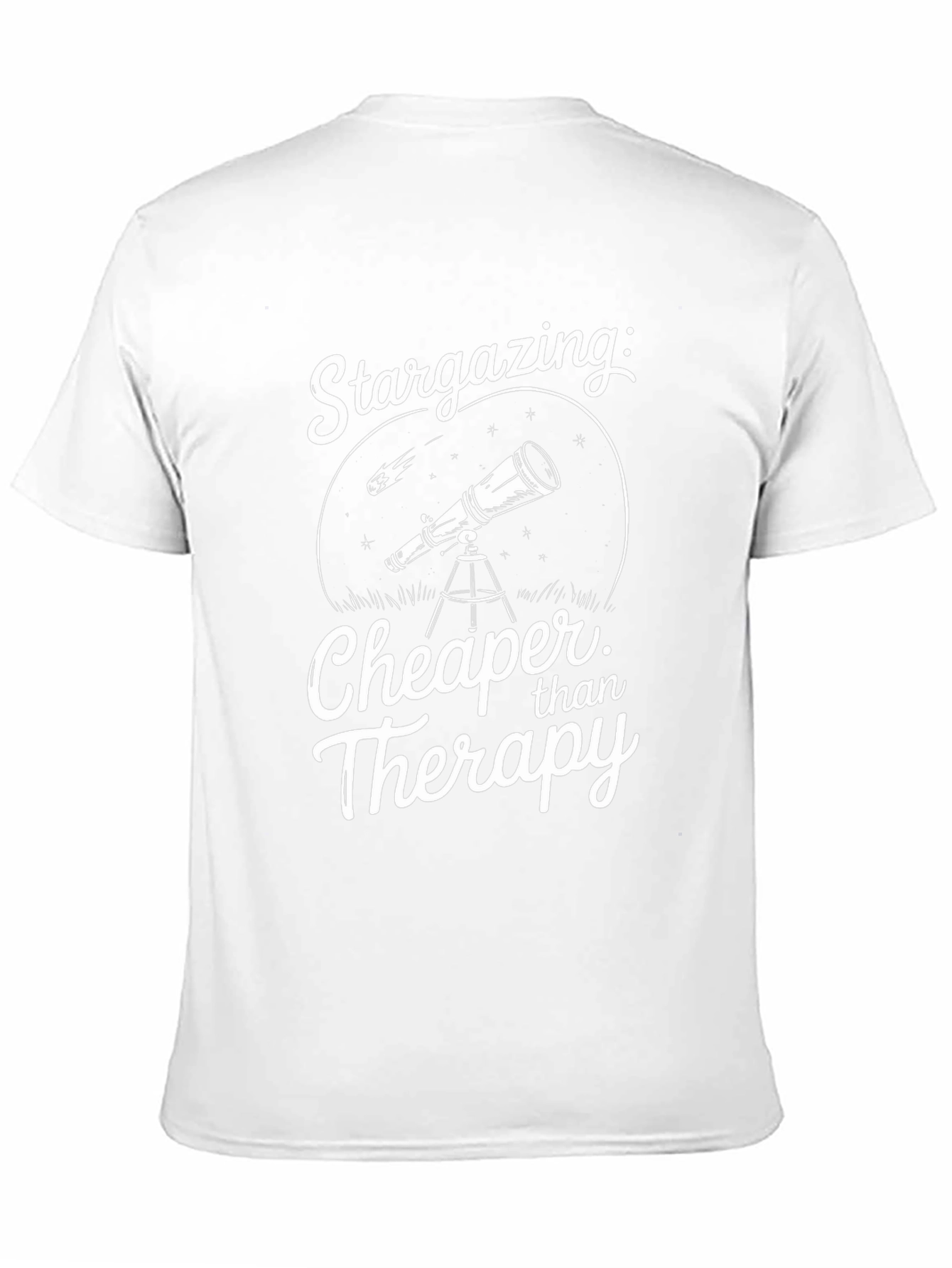 Stargazing Cheaper Than Therapy Black T-Shirt