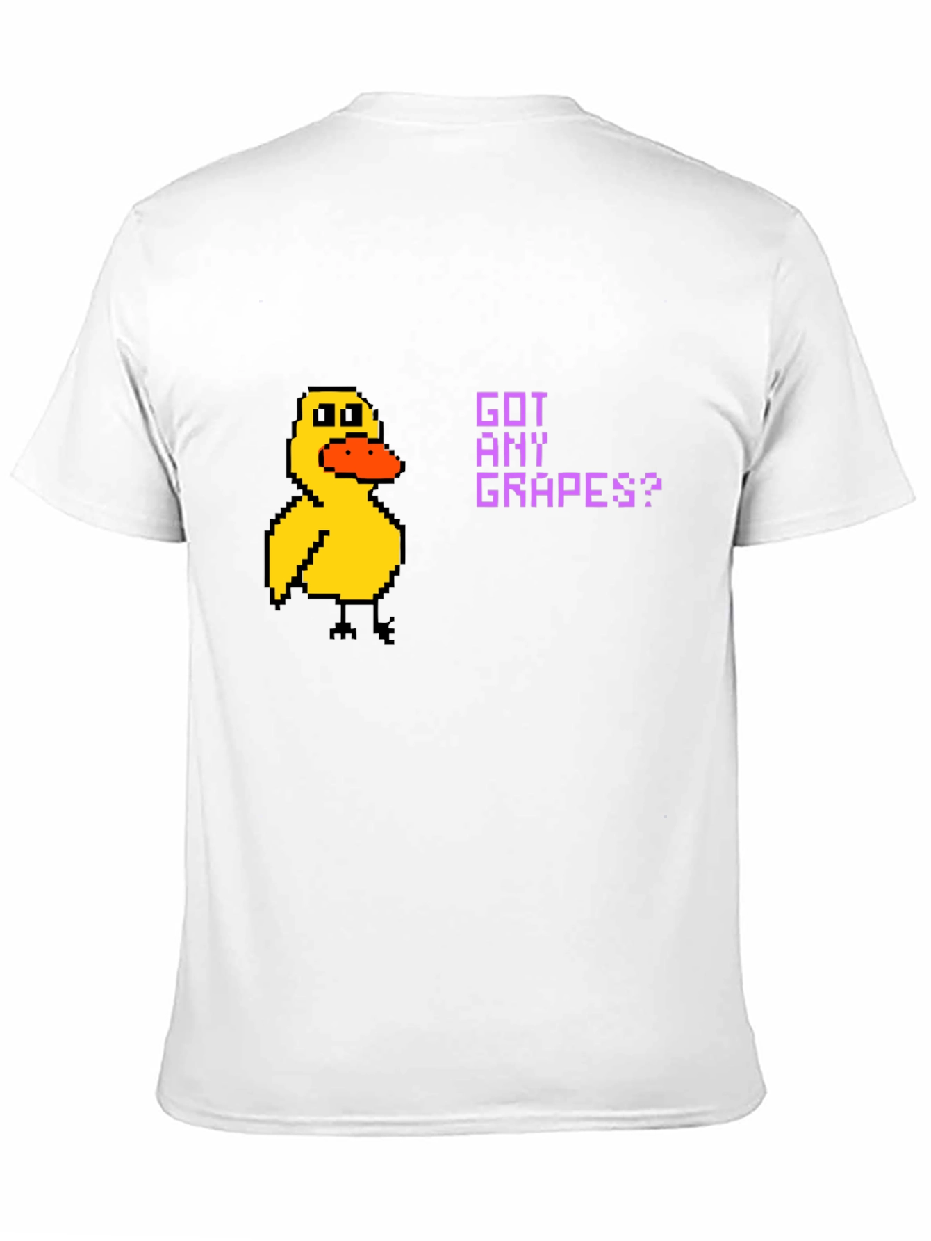 Got Any Grapes? Duck Pixel Art Black T-Shirt