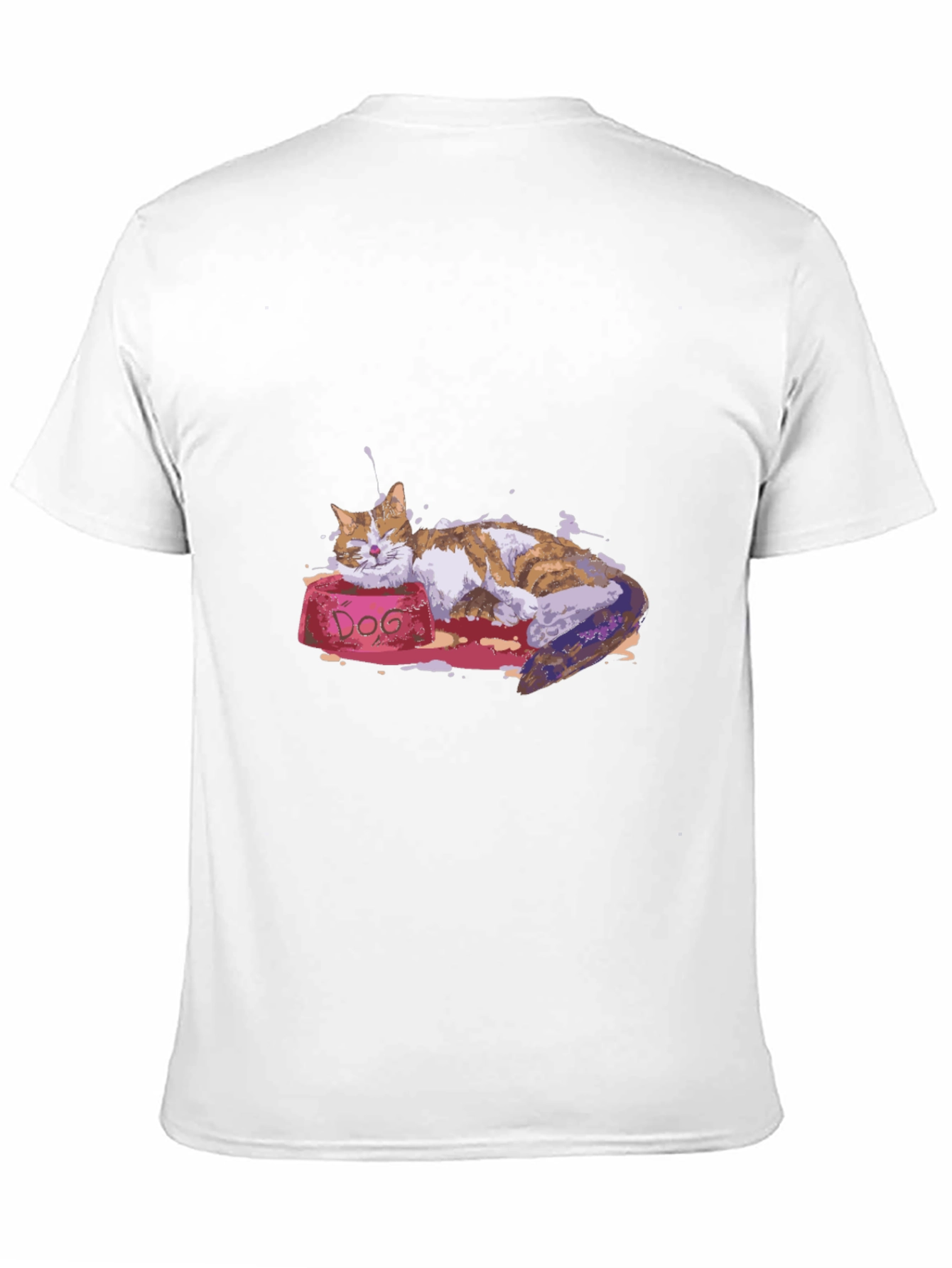 Cat Nap on DOG Bowl - Graphic T-Shirt