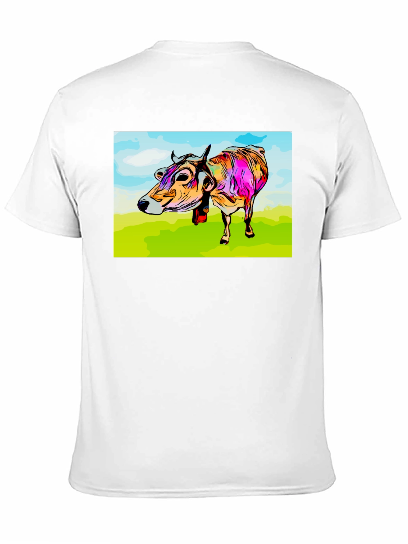 Cow Art Print Black T-Shirt