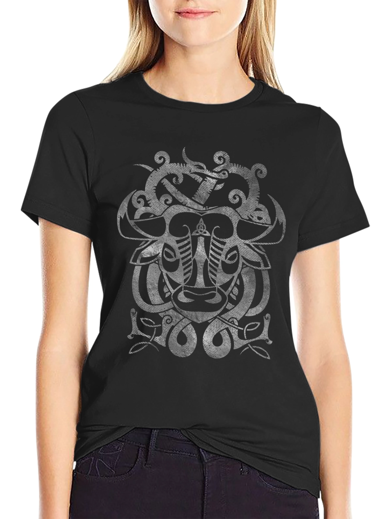 Viking Art Graphic Black T-Shirt