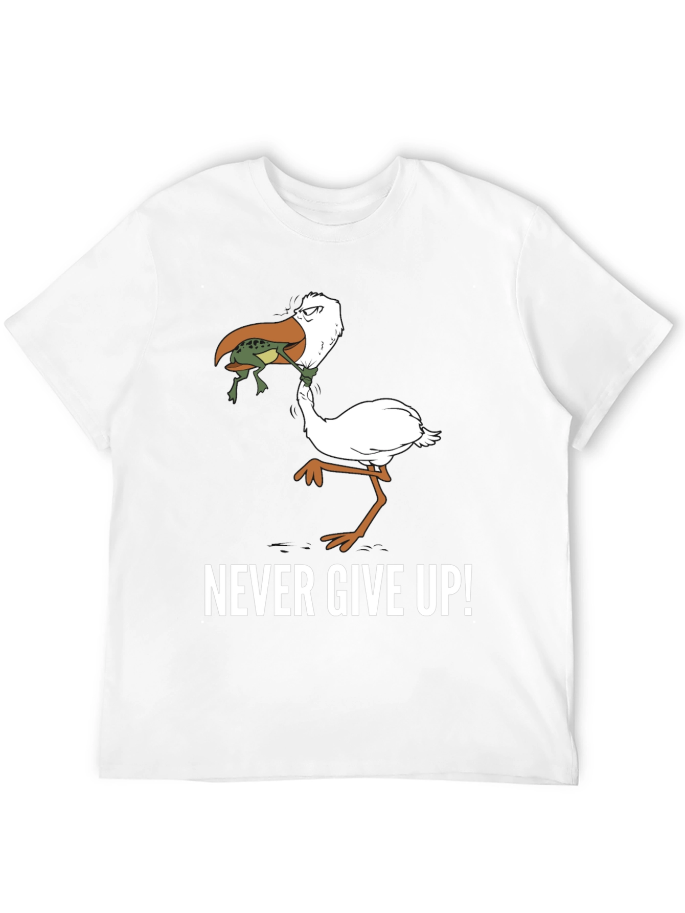 Never Give Up! Graphic Print T-Shirt