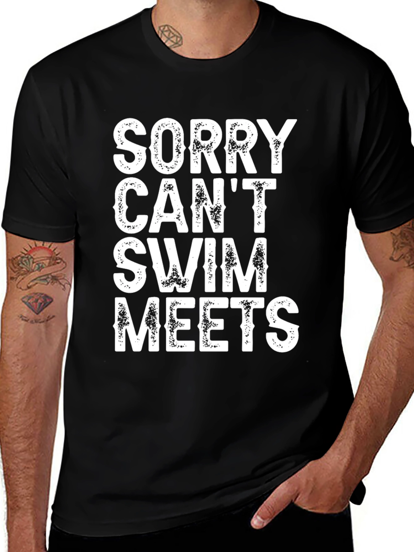 Funny Sorry Cant Swim Meets T-Shirt