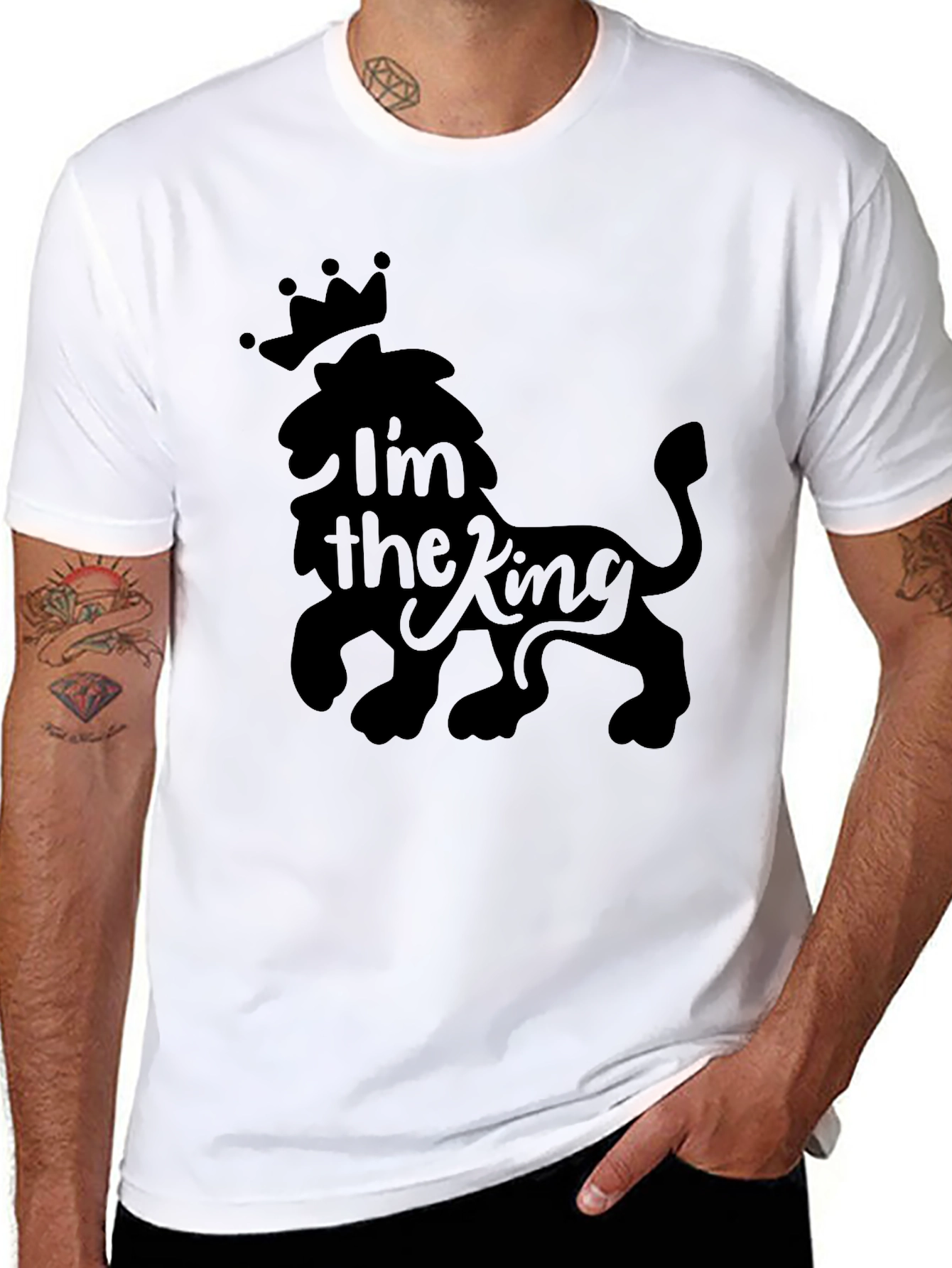 Im the King Lion Crown Mens Graphic Tee