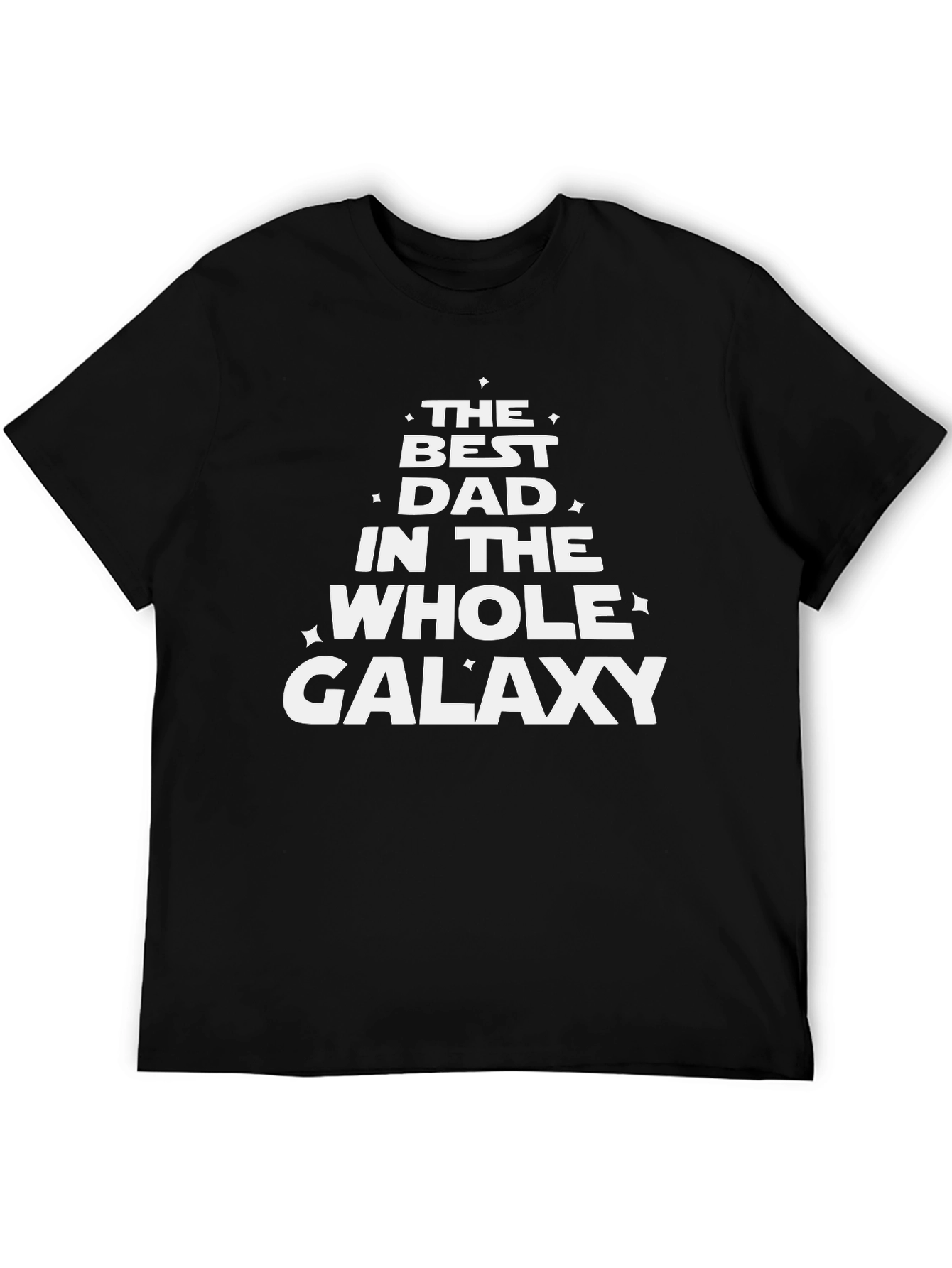 Best Dad in the Galaxy Black Graphic T-Shirt