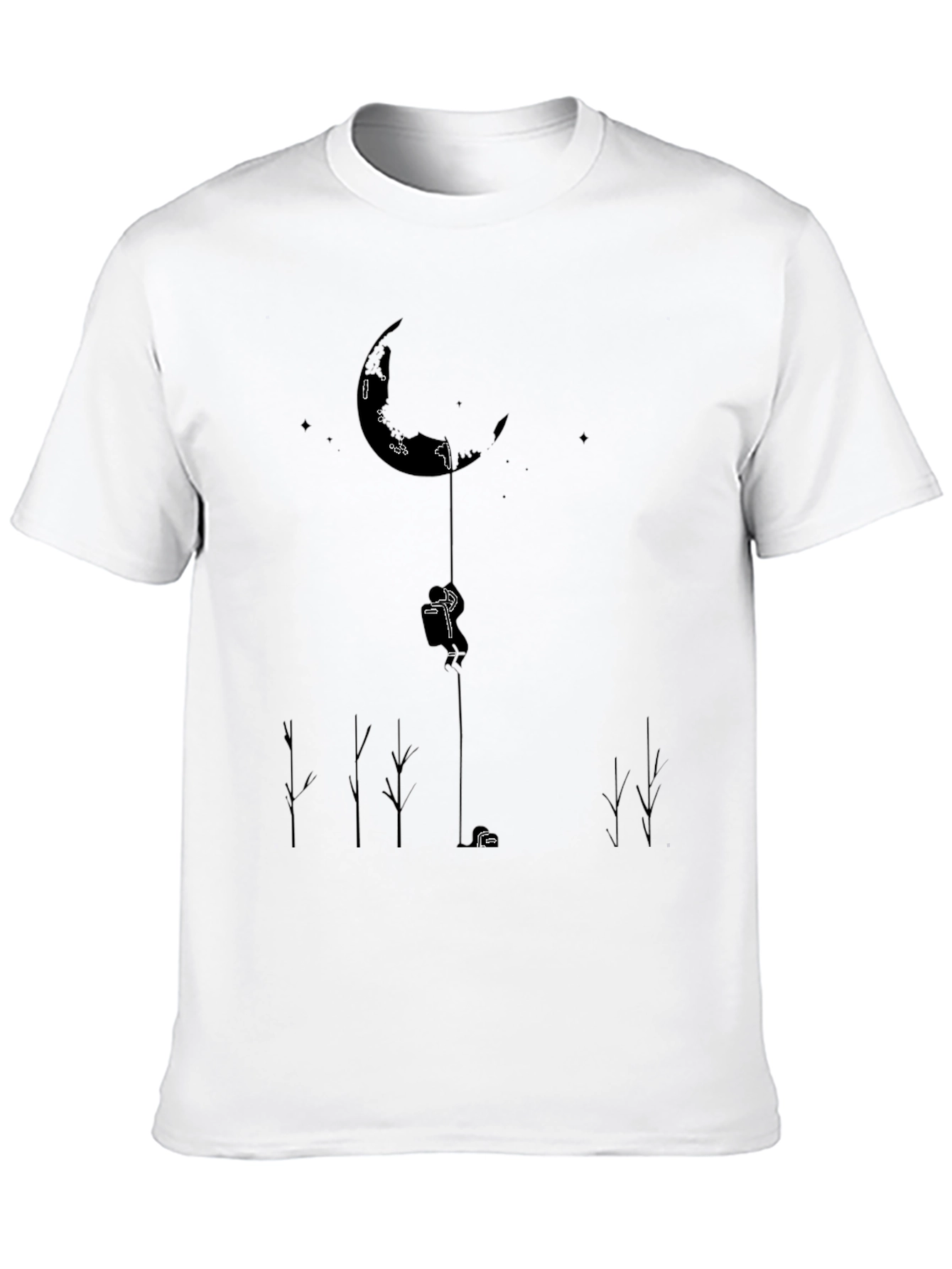 Mans Black T-Shirt - Moon Climber Design
