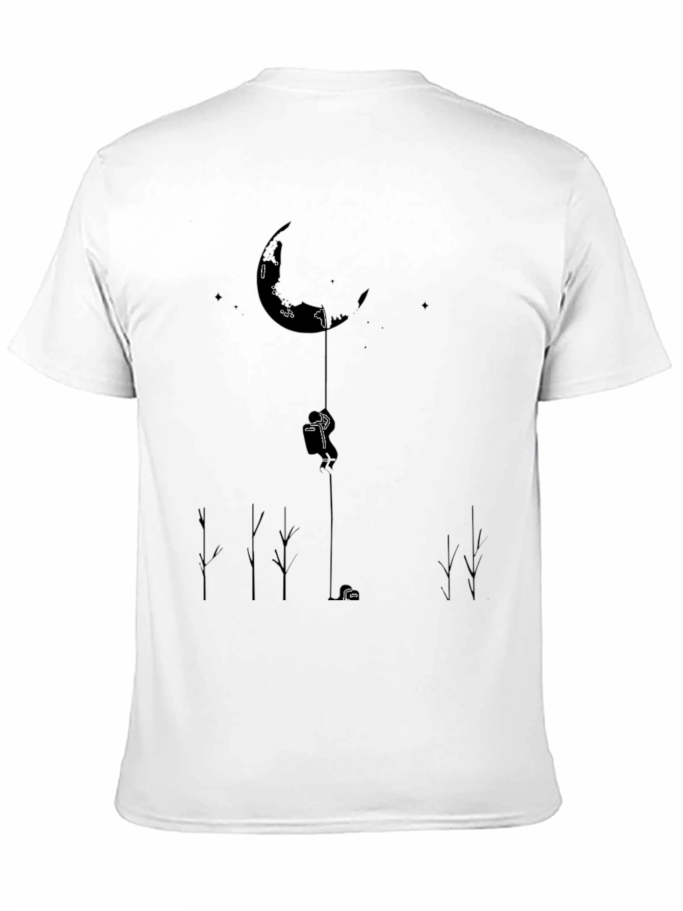 Mans Black T-Shirt - Moon Climber Design