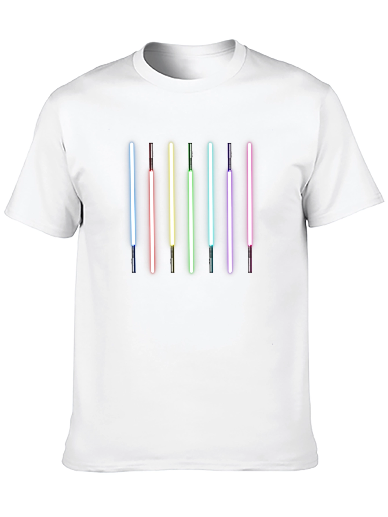 Rainbow Lightsaber Graphic Black T-Shirt