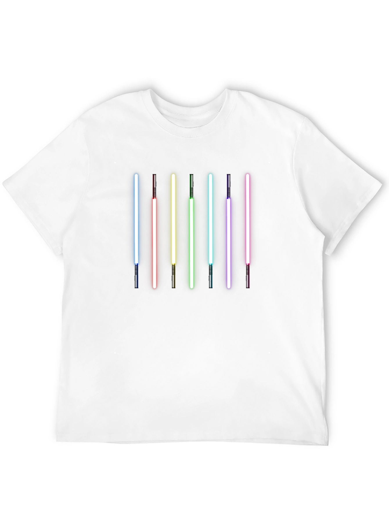 Rainbow Lightsaber Graphic Black T-Shirt