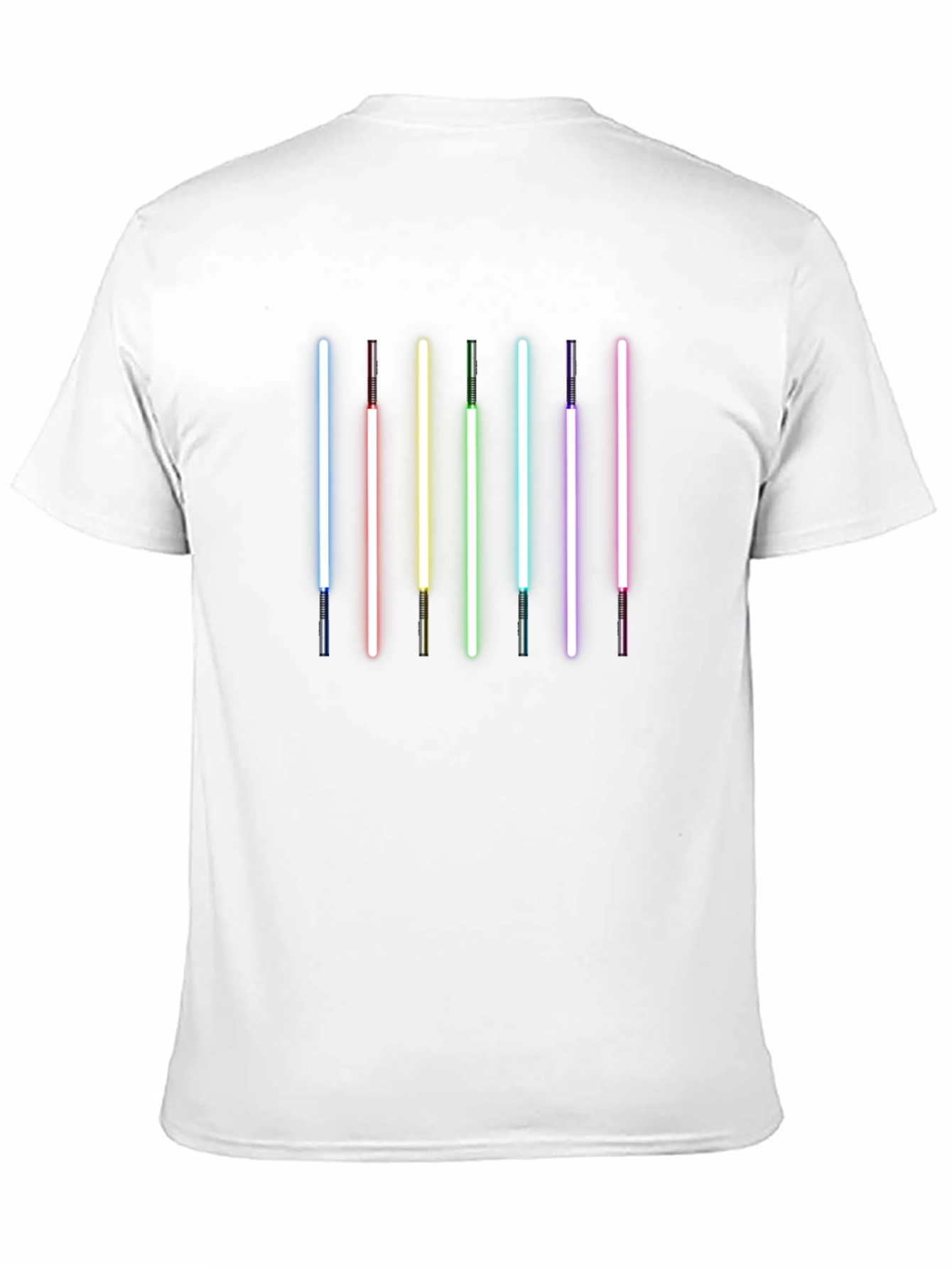 Rainbow Lightsaber Graphic Black T-Shirt