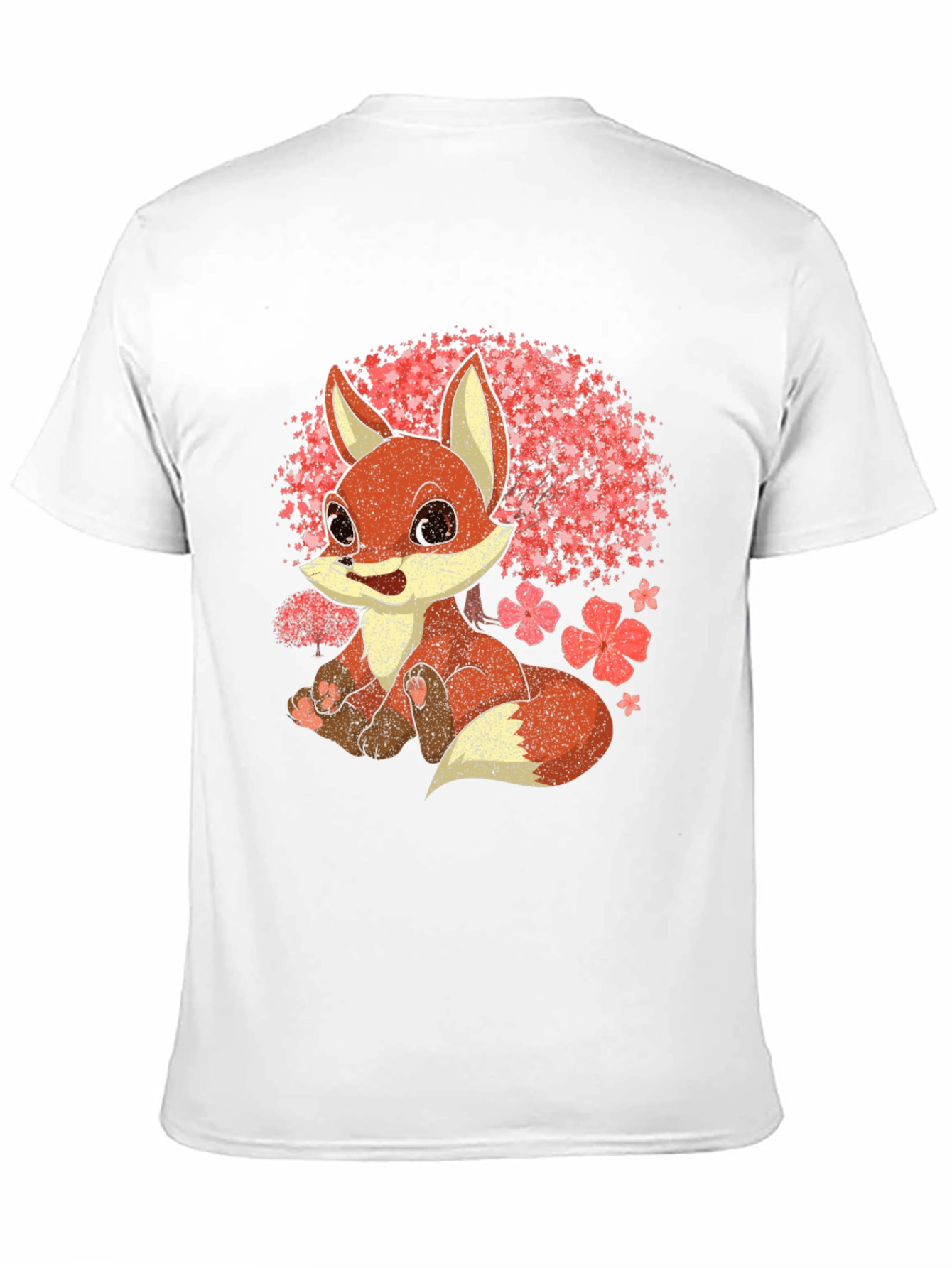 Cute Fox T-Shirt - Cherry Blossom Design