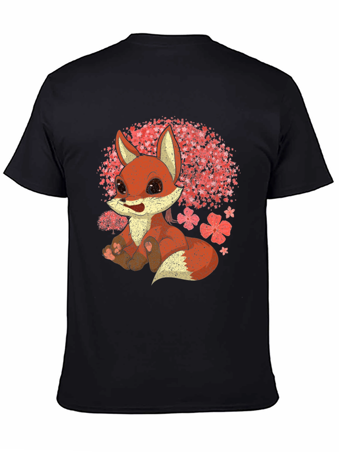 Cute Fox T-Shirt - Cherry Blossom Design