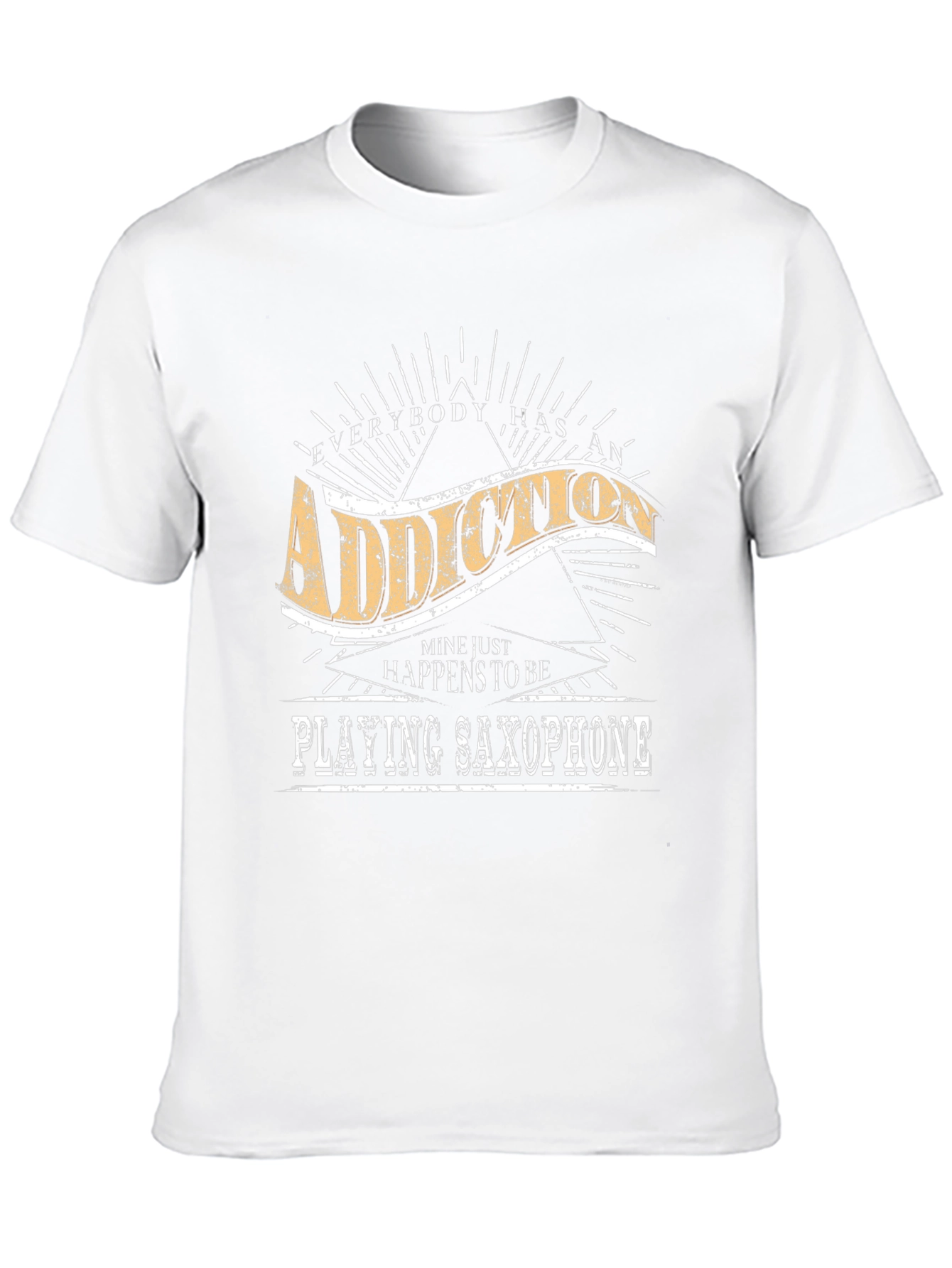 Addiction Saxophone Player T-Shirt - Soft Black Tee