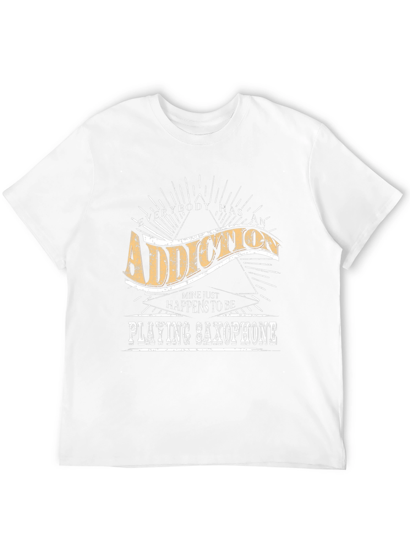 Addiction Saxophone Player T-Shirt - Soft Black Tee