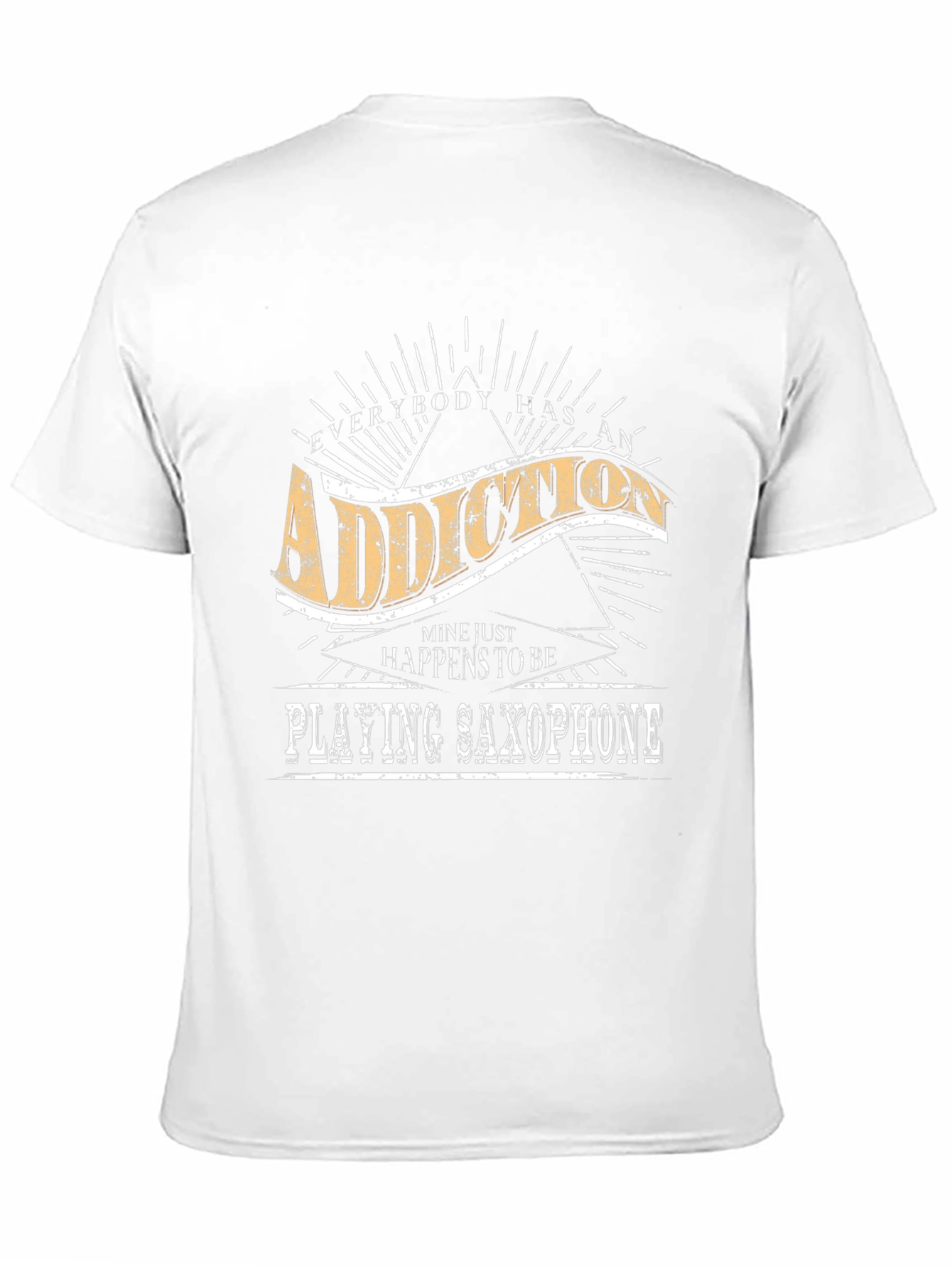 Addiction Saxophone Player T-Shirt - Soft Black Tee
