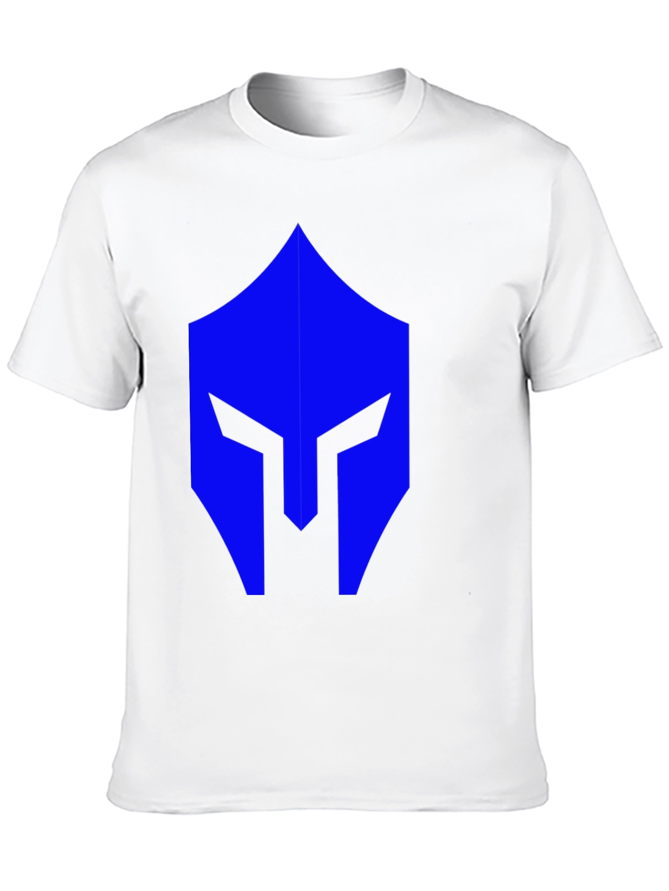 Blue Spartan Helmet Graphic Black T-Shirt