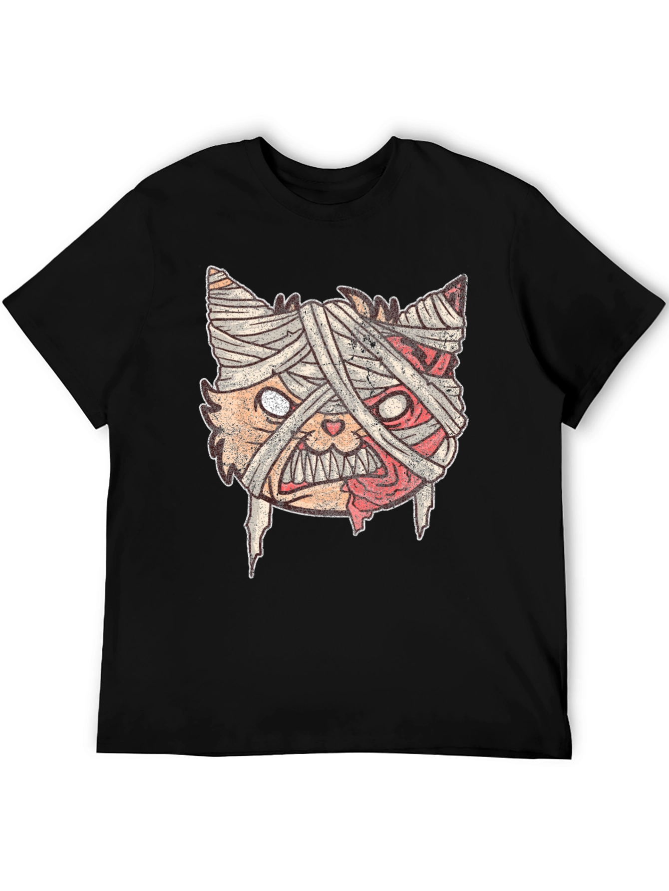 Mummy Cat Graphic Tee - Halloween Style