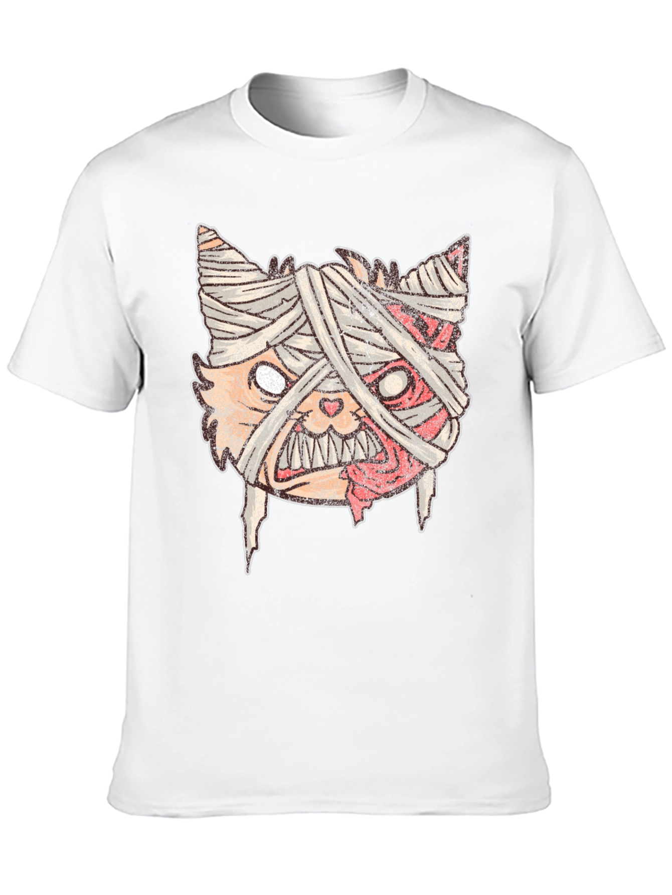 Mummy Cat Graphic Tee - Halloween Style