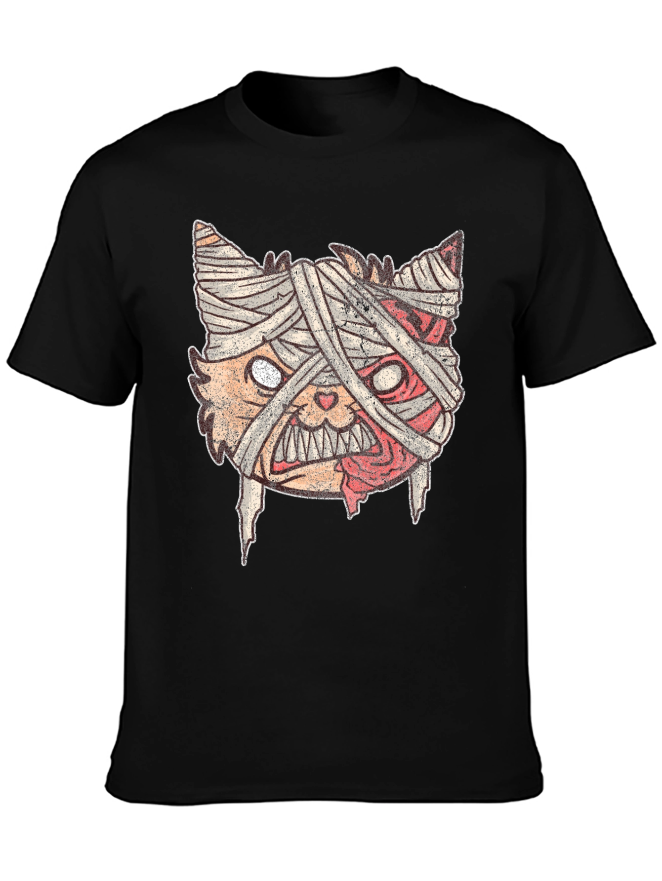 Mummy Cat Graphic Tee - Halloween Style