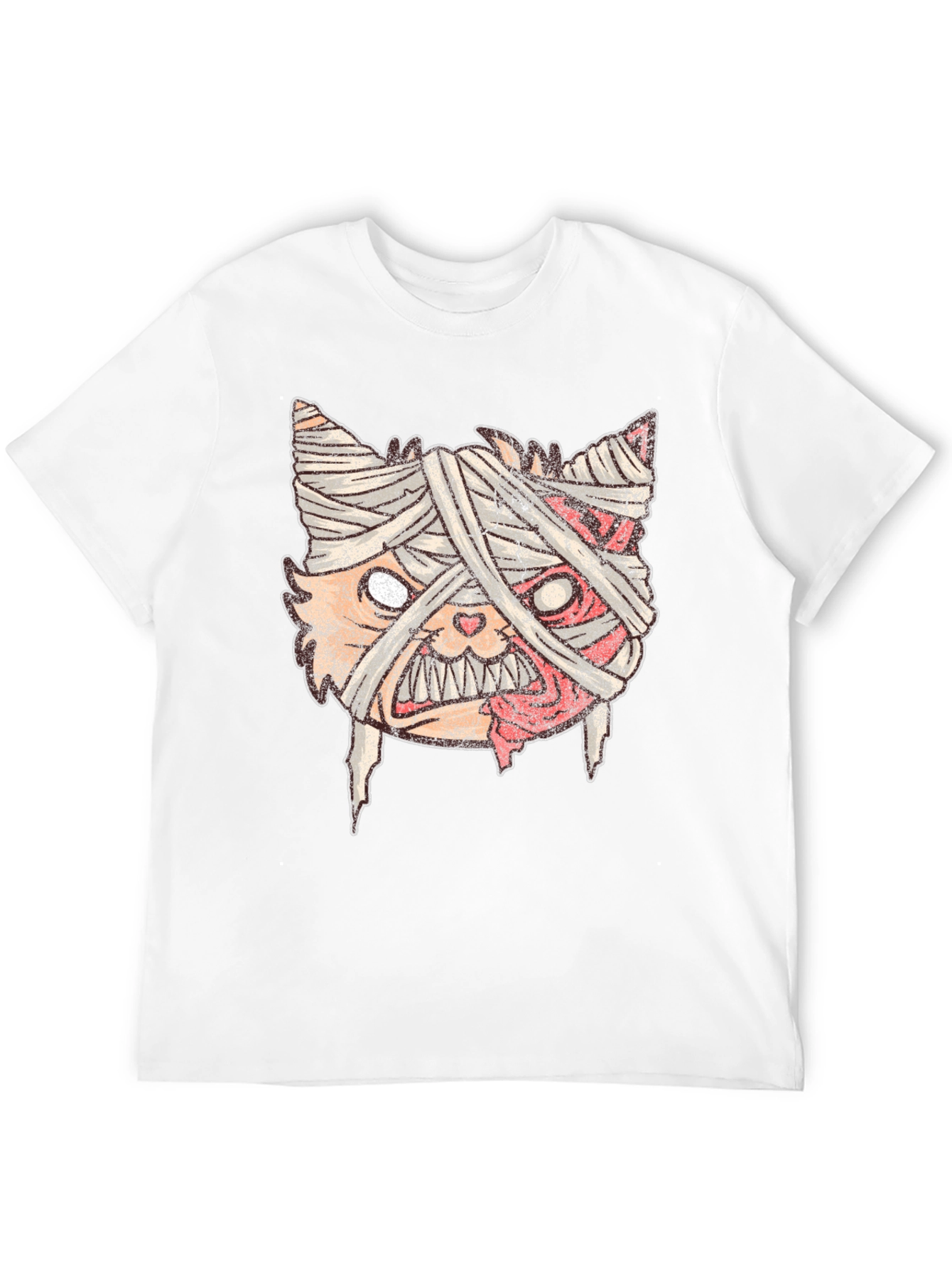 Mummy Cat Graphic Tee - Halloween Style