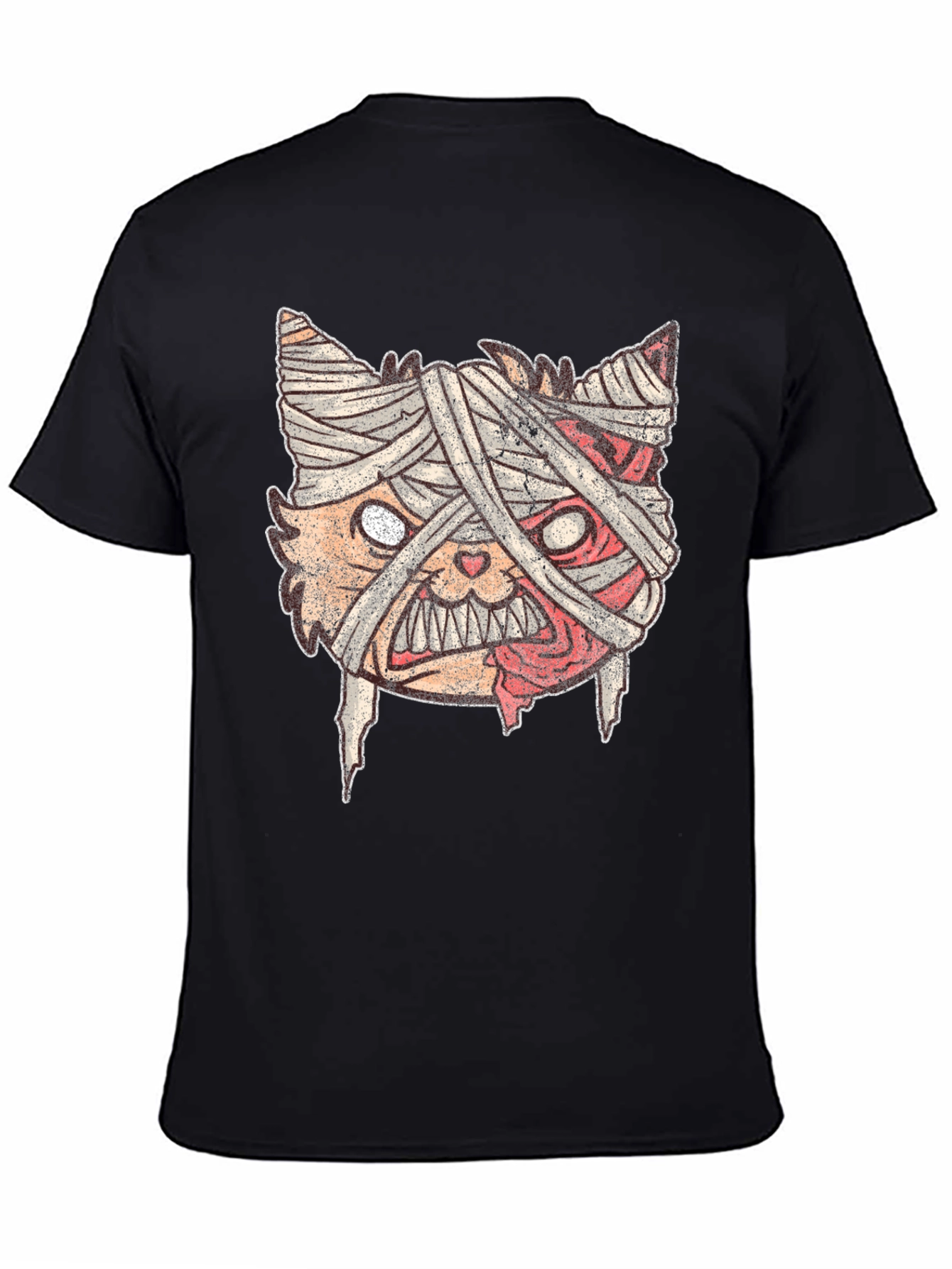Mummy Cat Graphic Tee - Halloween Style