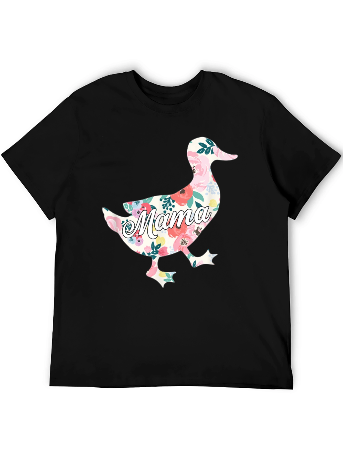 Mama Duck Floral Graphic T-Shirt