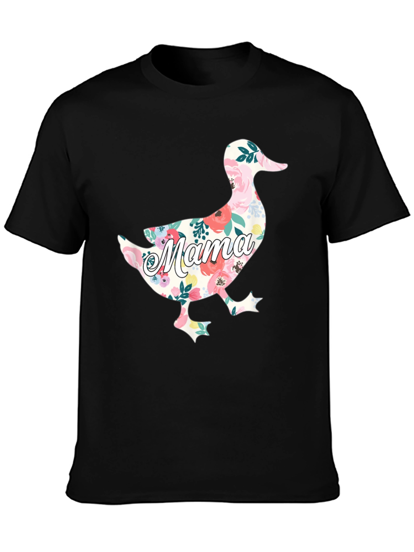Mama Duck Floral Graphic T-Shirt