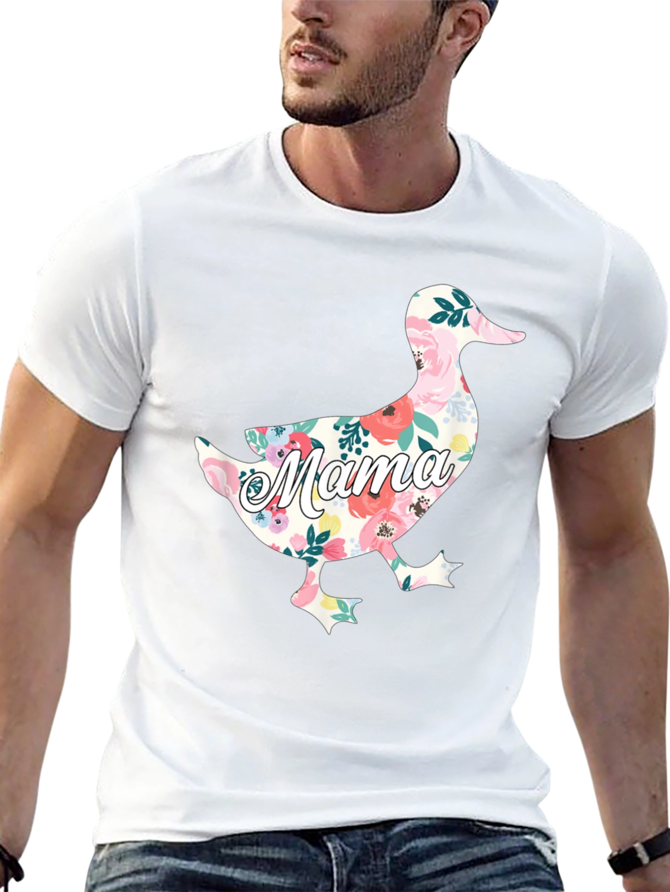 Mama Duck Floral Graphic T-Shirt
