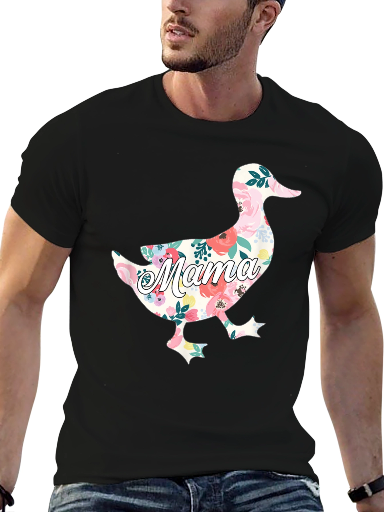 Mama Duck Floral Graphic T-Shirt