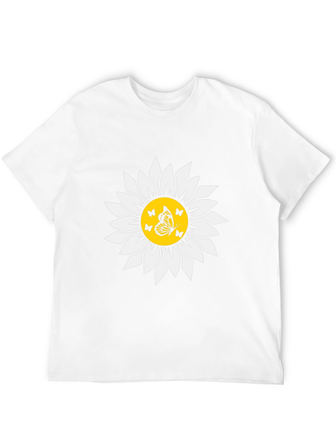 Butterfly Sunflower Graphic Tee - Black Unisex T-Shirt