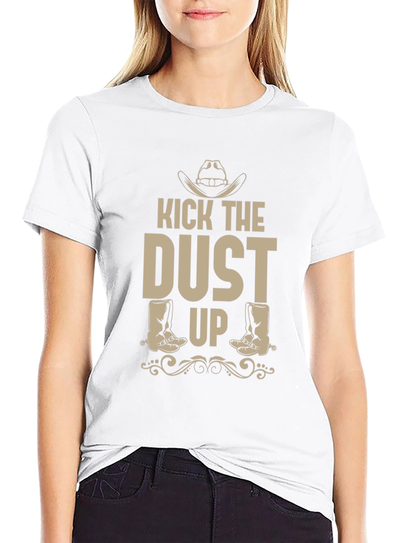 Kick The Dust Up Black Graphic T-Shirt
