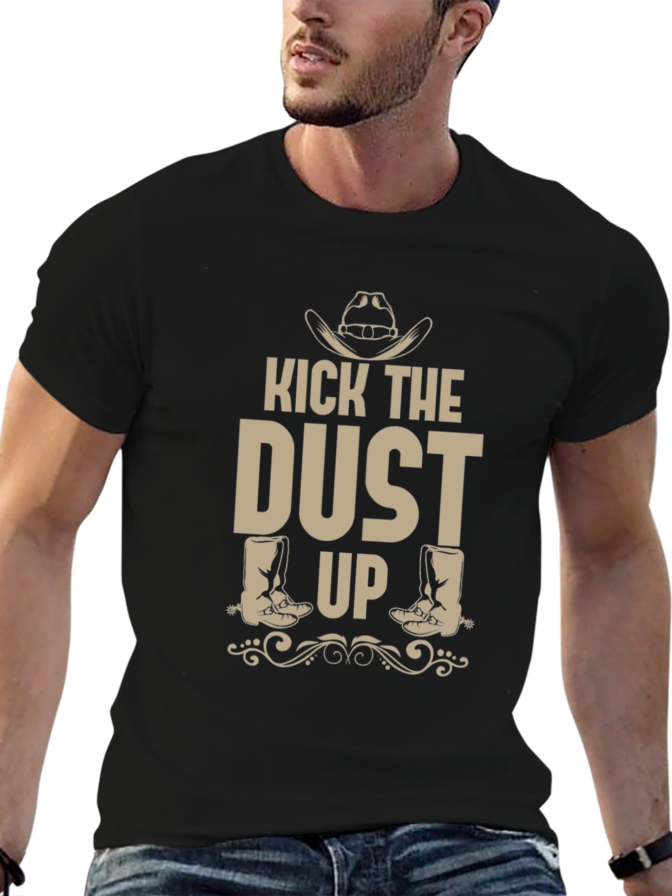 Kick The Dust Up Black Graphic T-Shirt