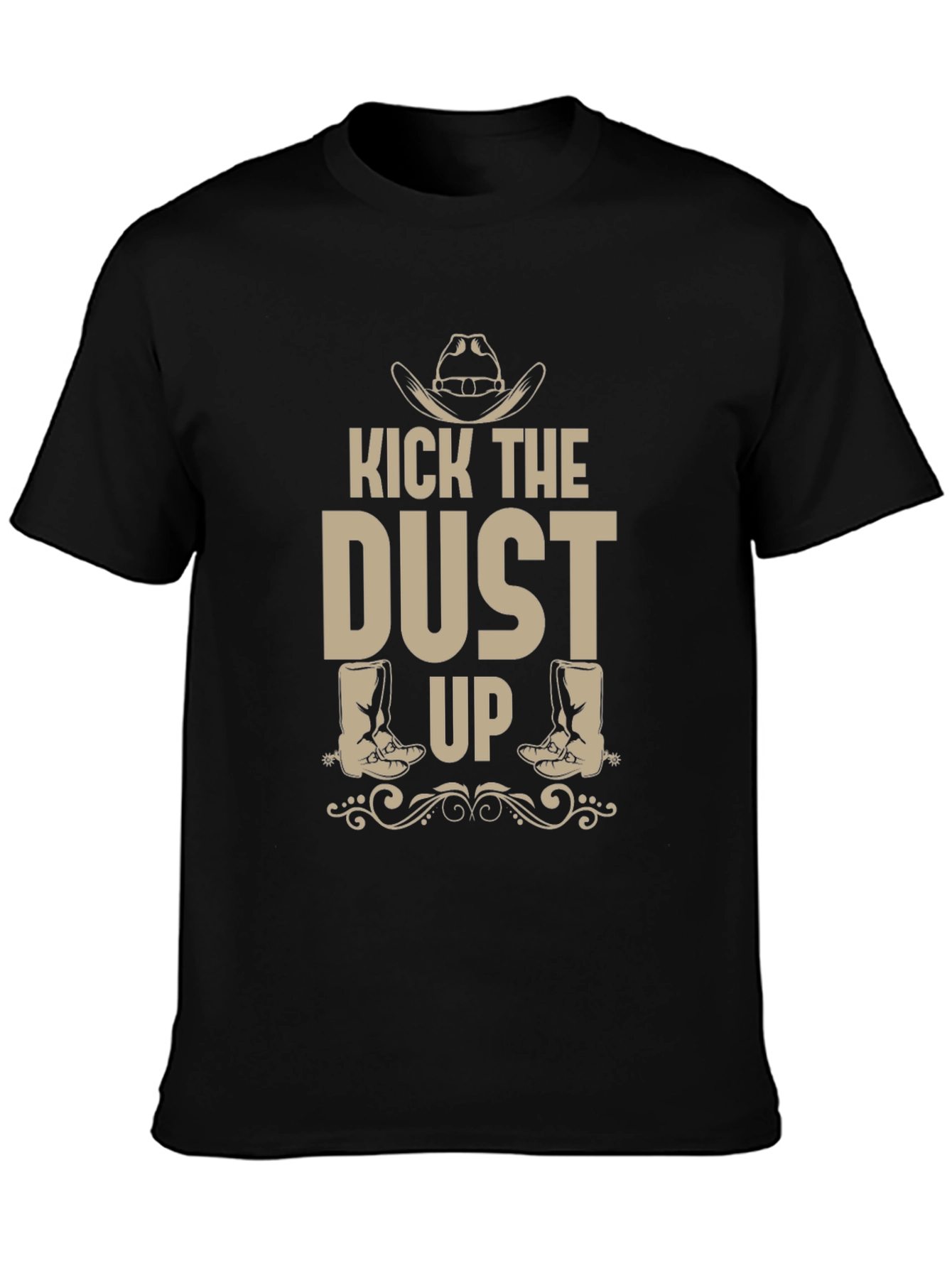 Kick The Dust Up Black Graphic T-Shirt