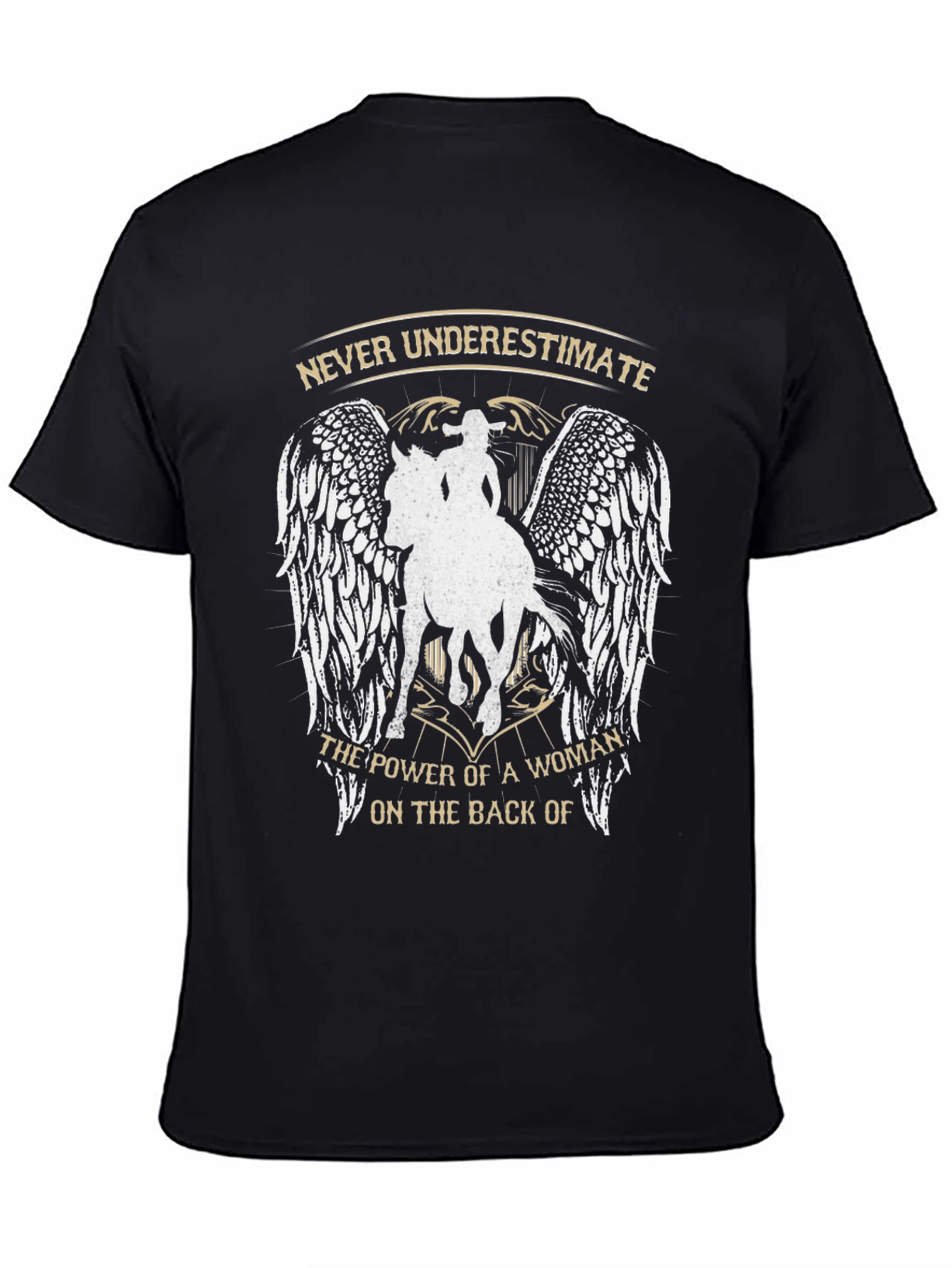 Never Underestimate Woman on Horseback Graphic Tee