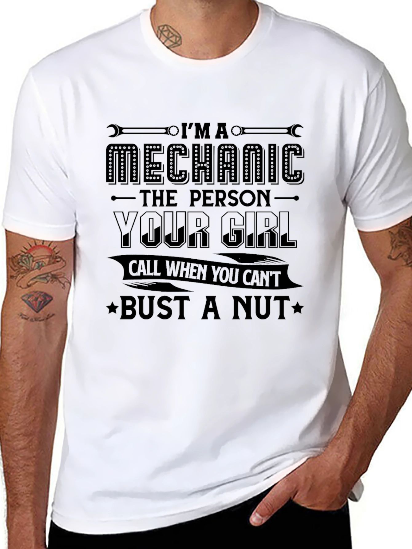 Mechanic T-Shirt - Bust A Nut Graphic Tee