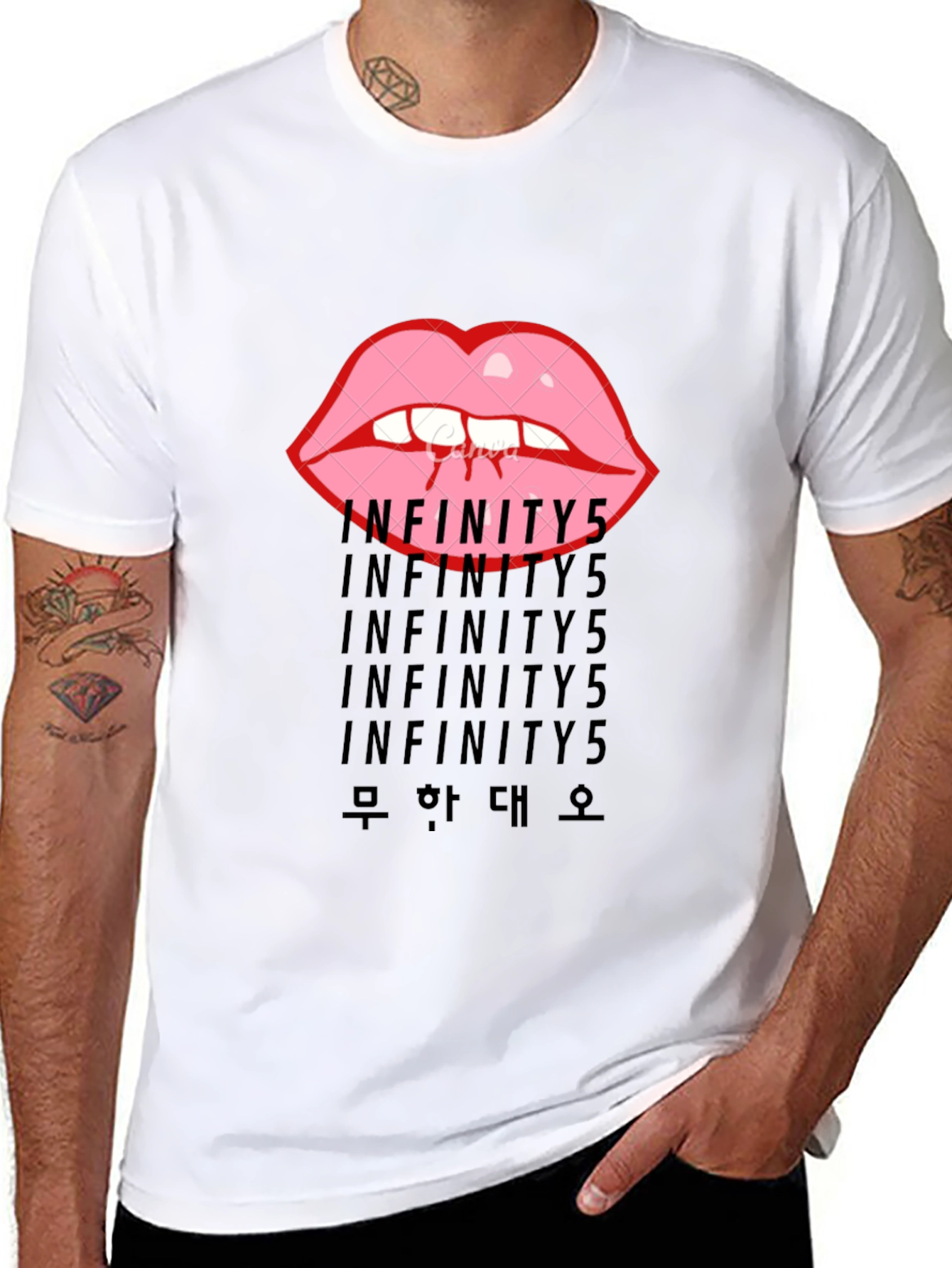 Infinity5 Lips Graphic Black T-Shirt