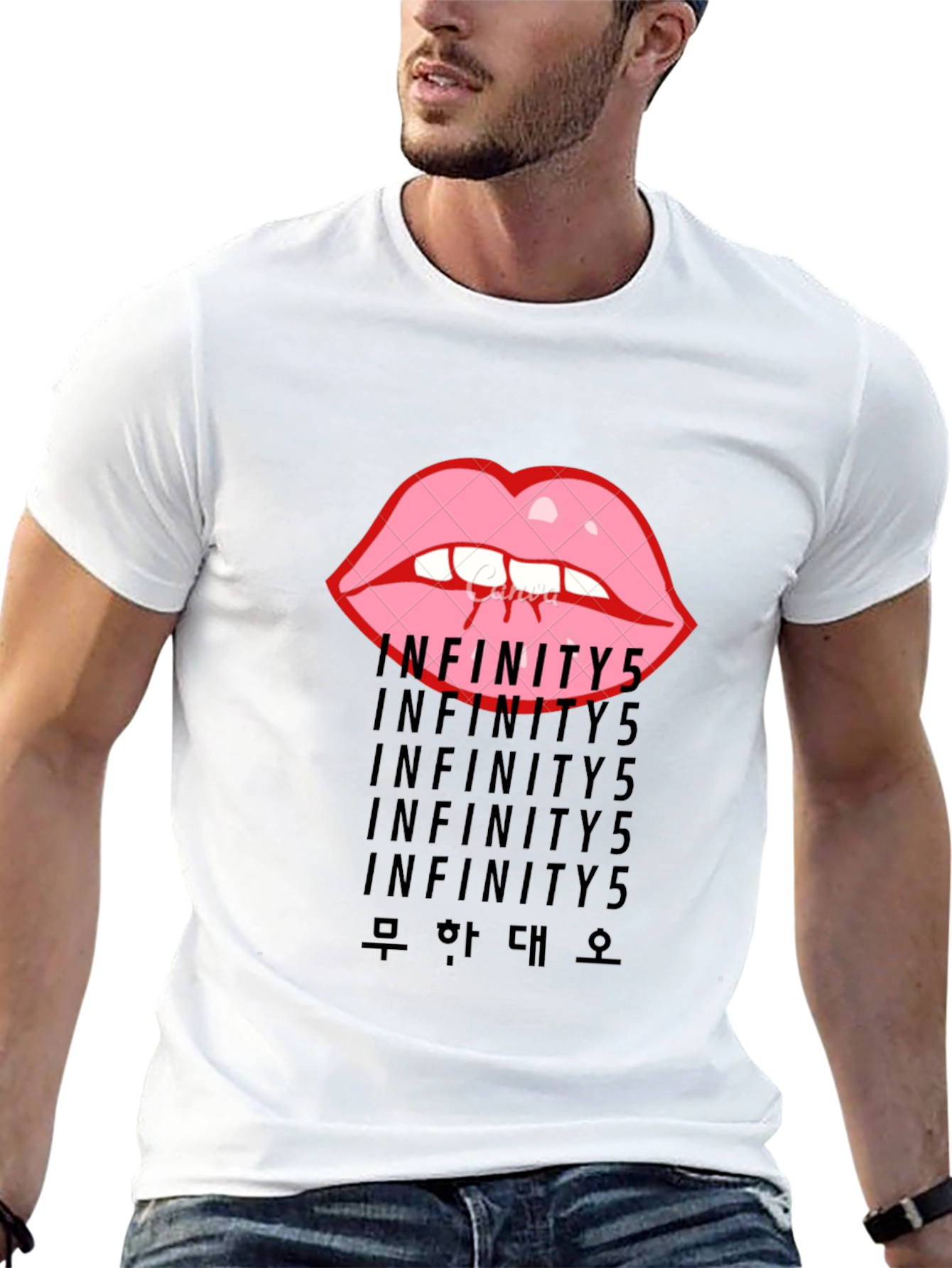 Infinity5 Lips Graphic Black T-Shirt