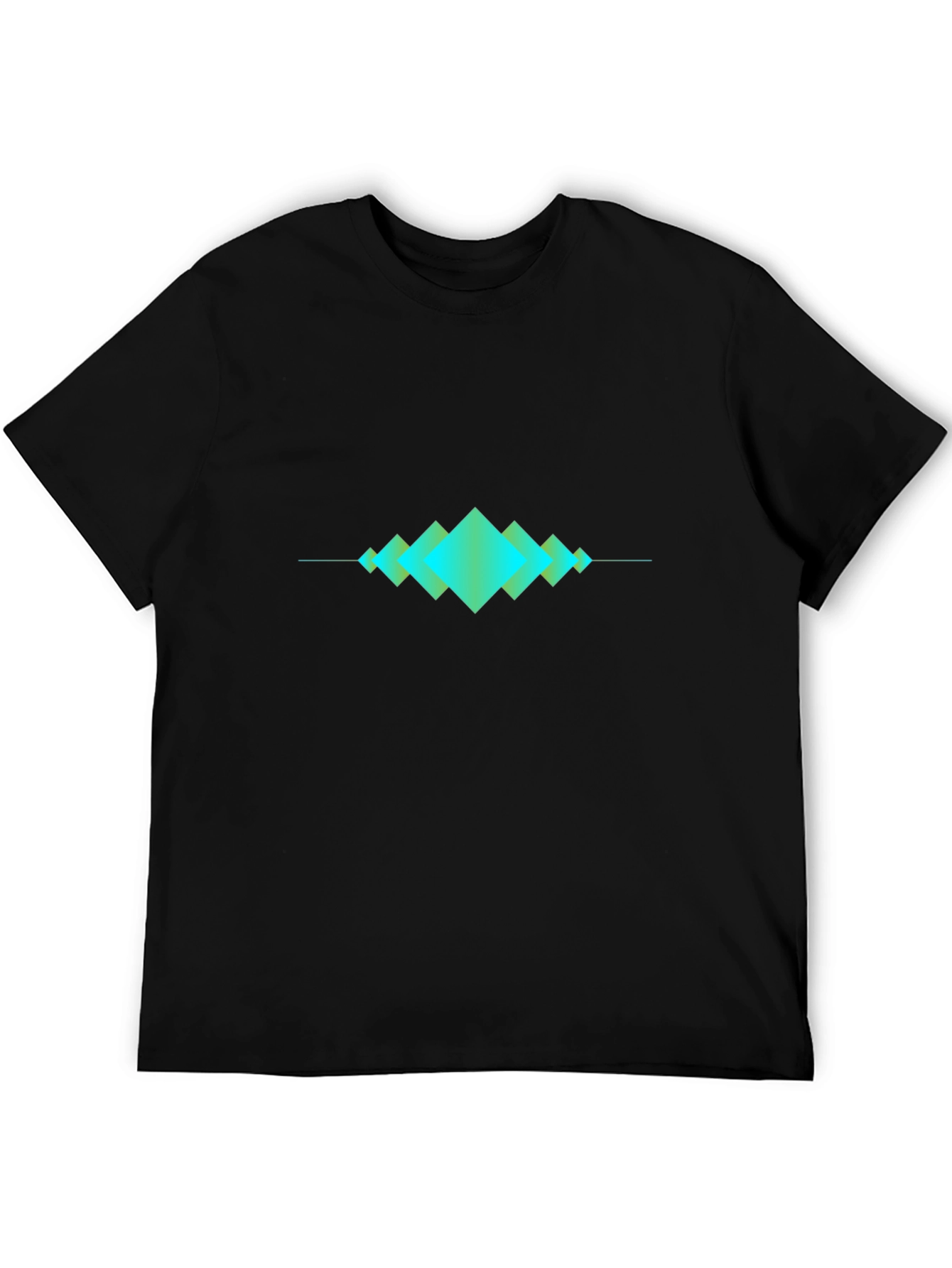 Geometric Wave Design Black T-Shirt