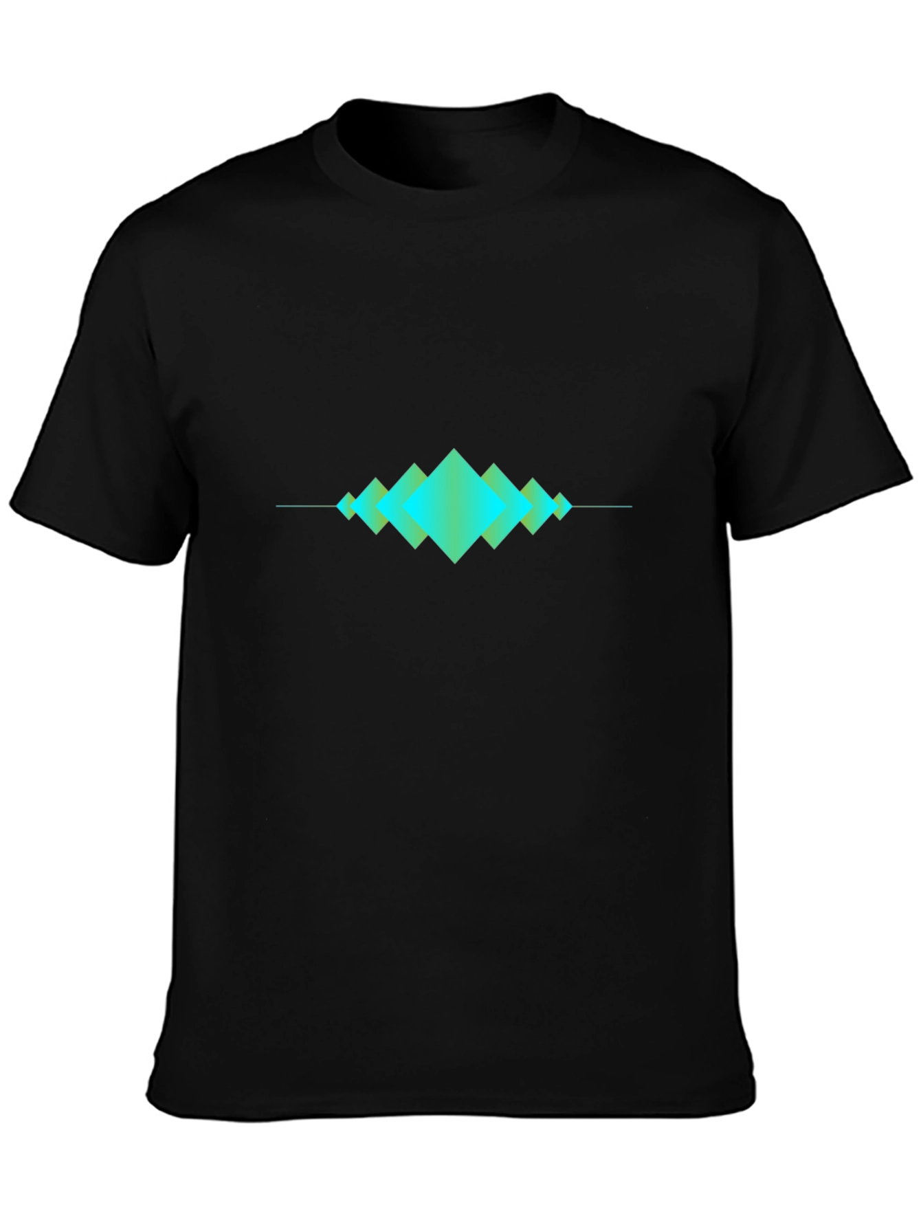 Geometric Wave Design Black T-Shirt