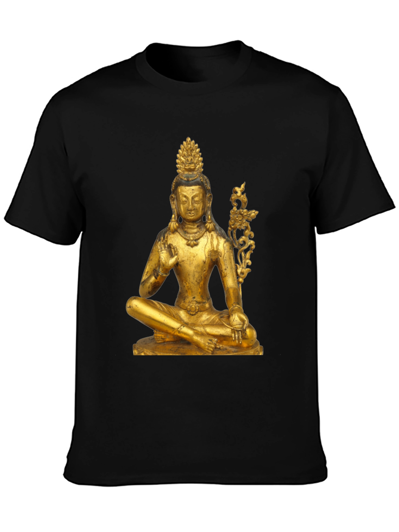 Golden Buddha Graphic Tee - Unisex Black T-Shirt